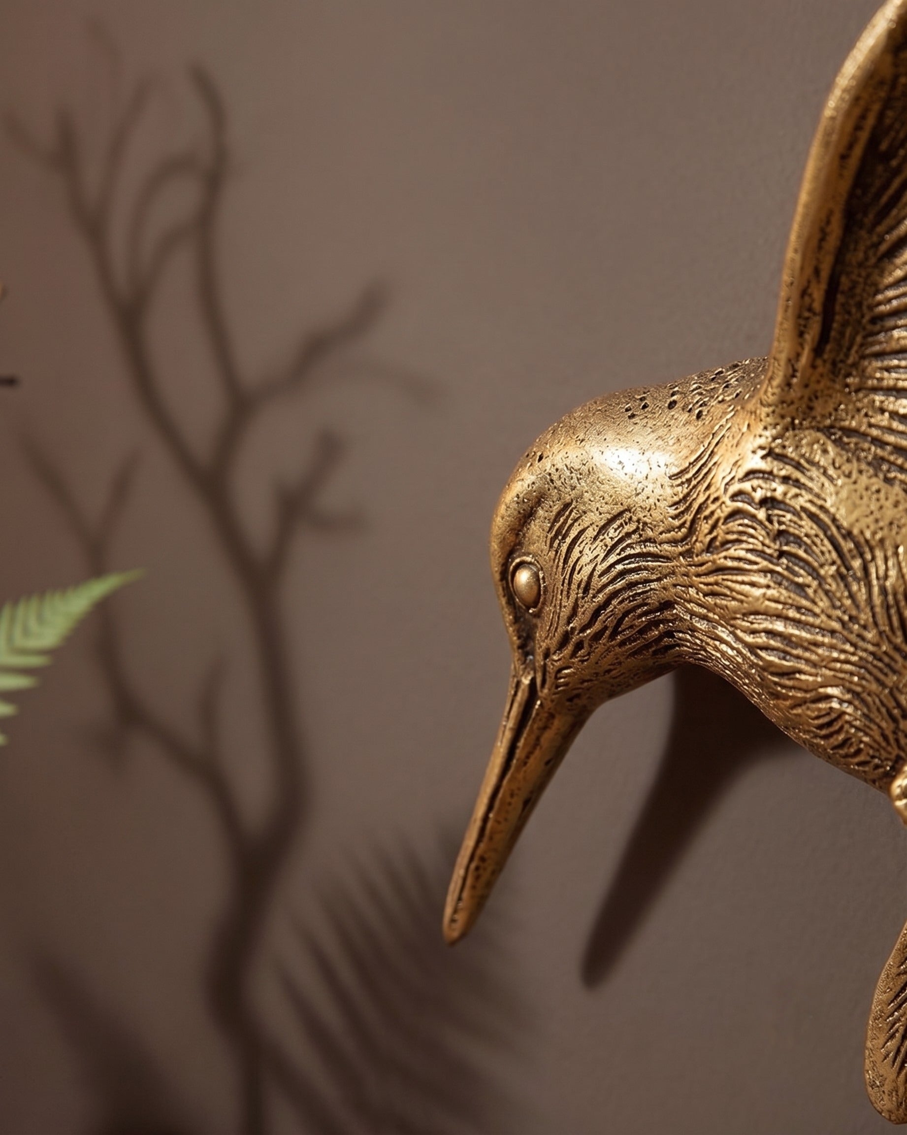 Meadow &amp; Hearth Vintage Gold Hummingbird Wall Art