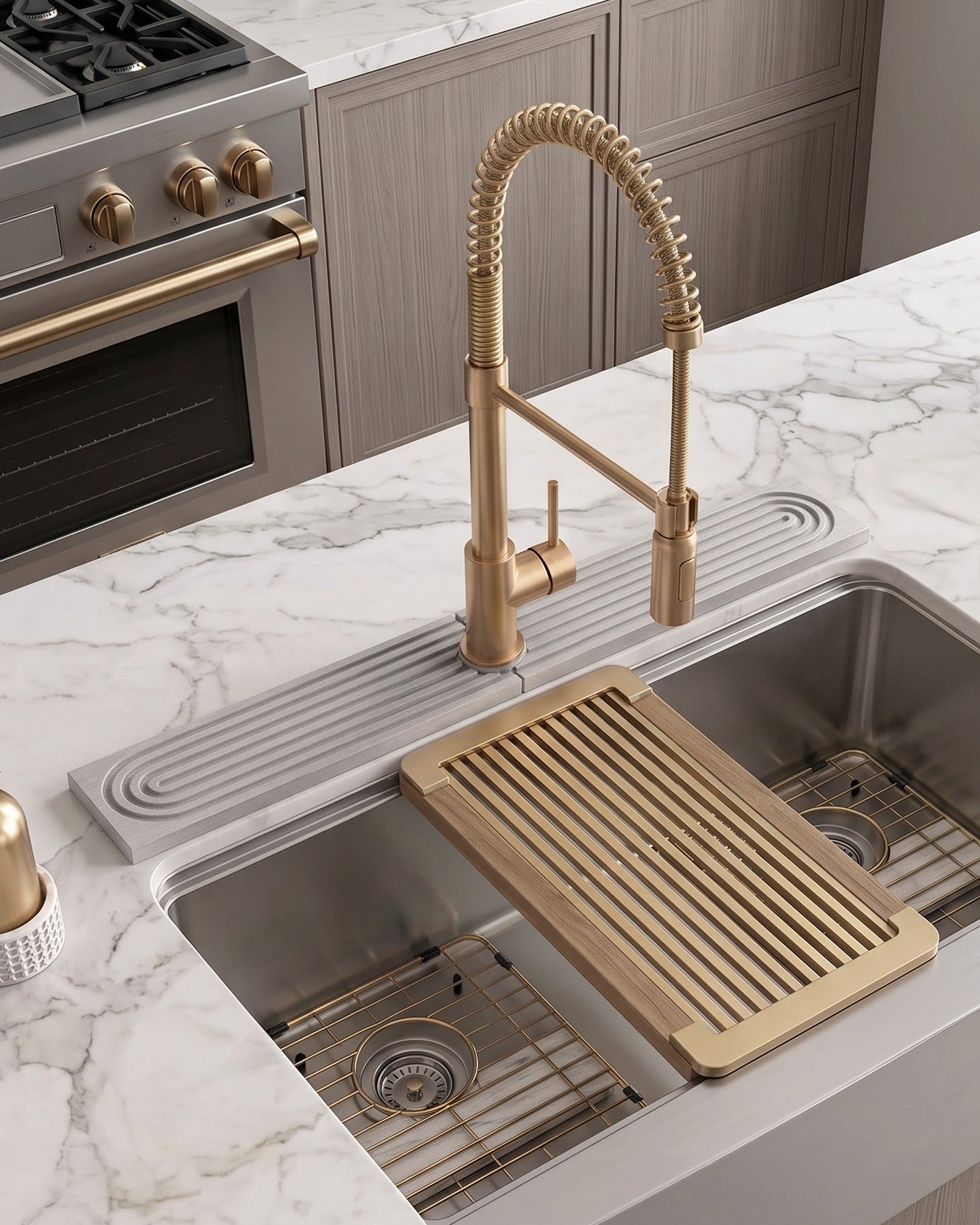 TerraDry Natural Stone Faucet Splash Guard &amp; Draining Mat – Premium Slate Diatomaceous Earth