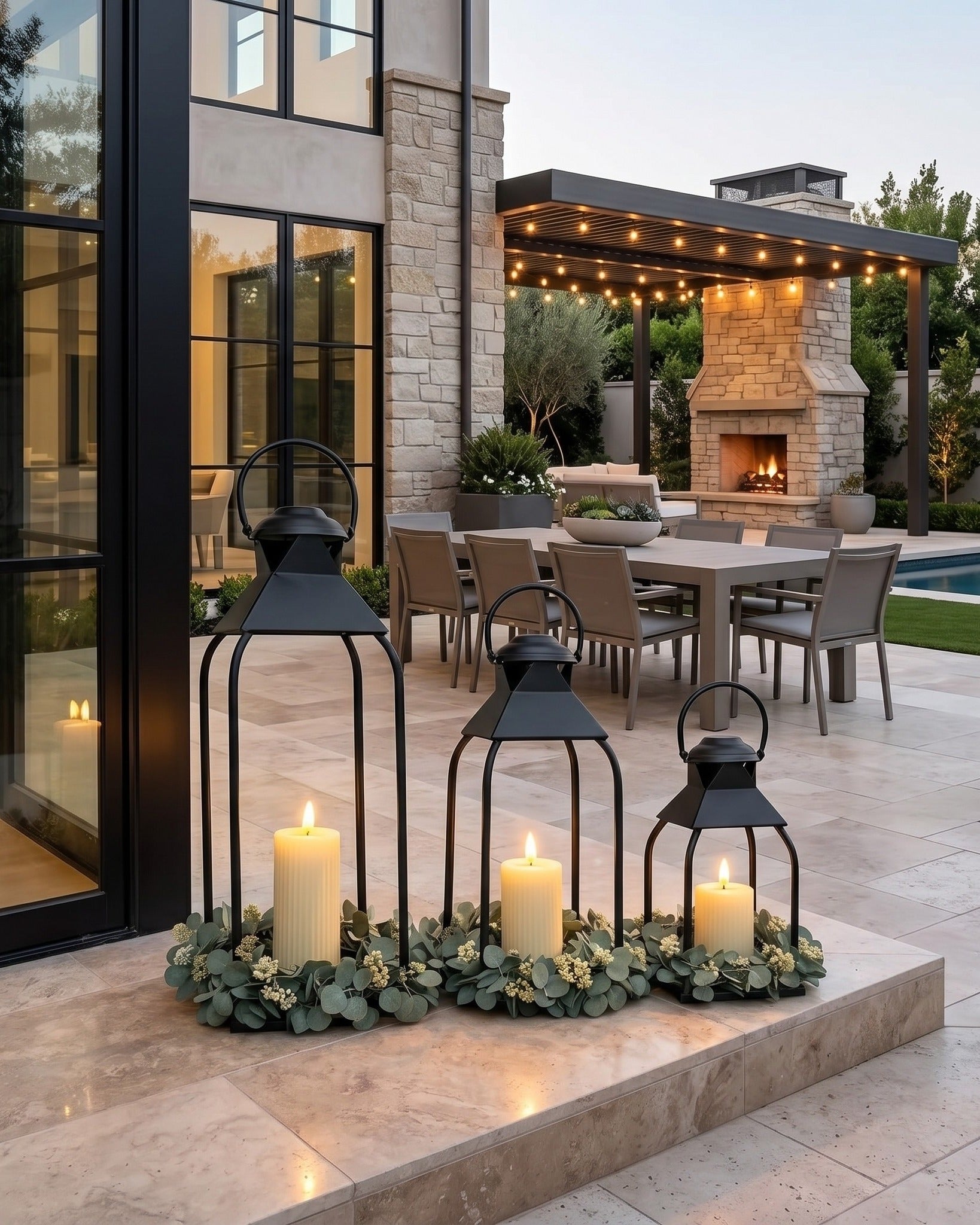 The Ashford Heirloom Hand-Forged Black Metal Lanterns