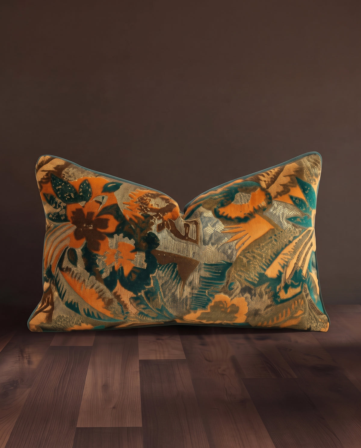 The Medici Botanical Cut-Velvet Cushion