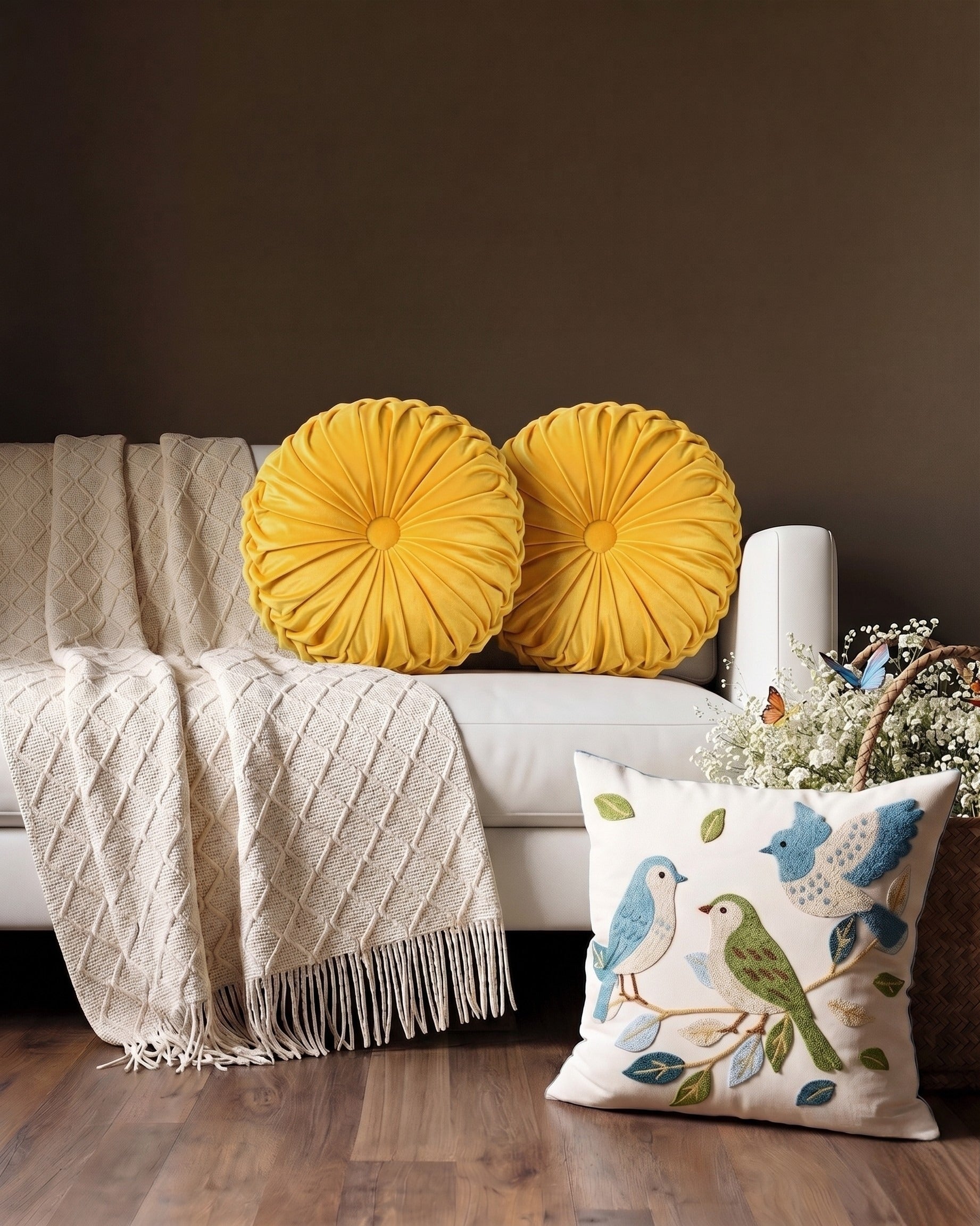 Maison Hand-Crafted Velvet Tufted Pillow