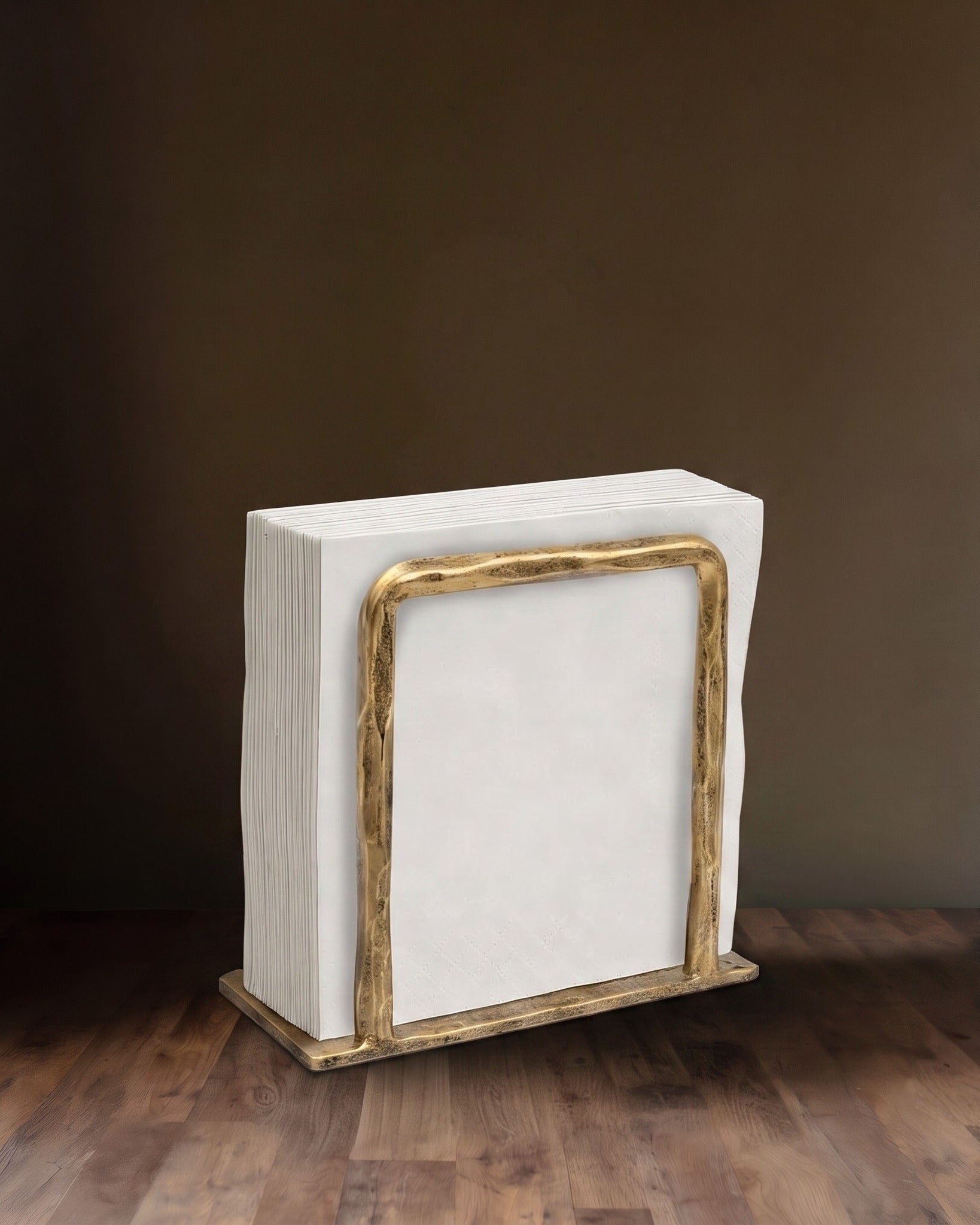 Artisan Touch Hammered Gold Napkin Holder
