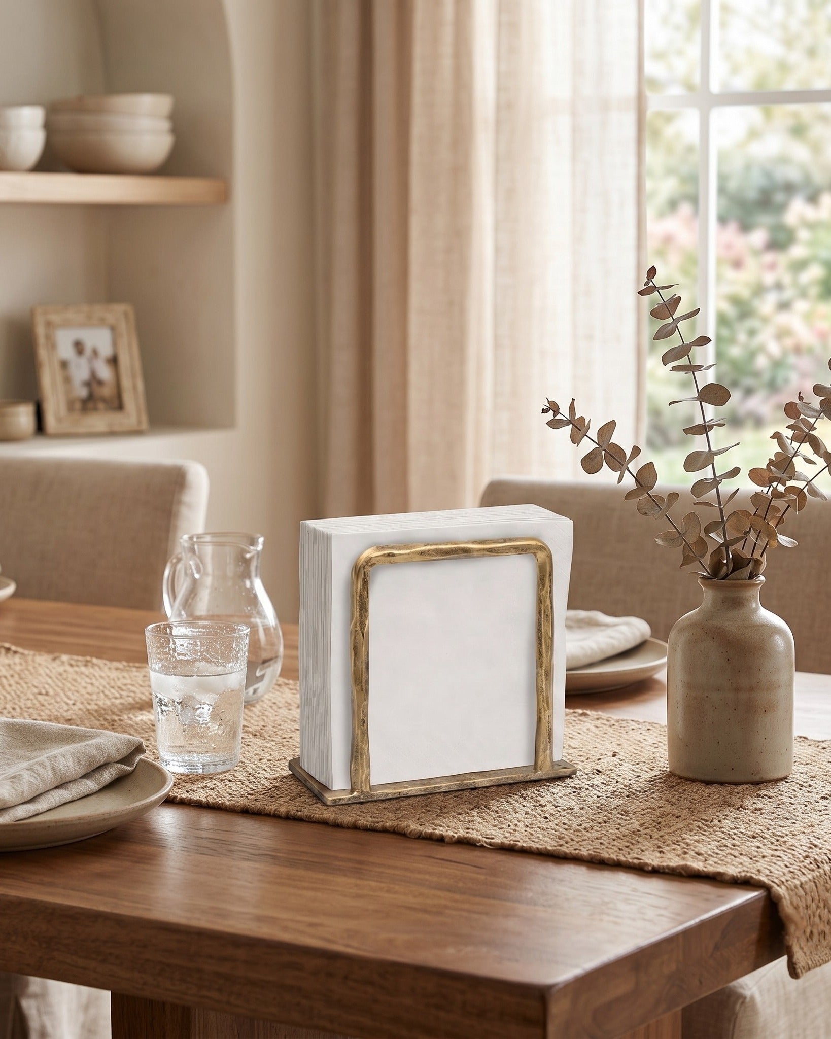 Artisan Touch Hammered Gold Napkin Holder