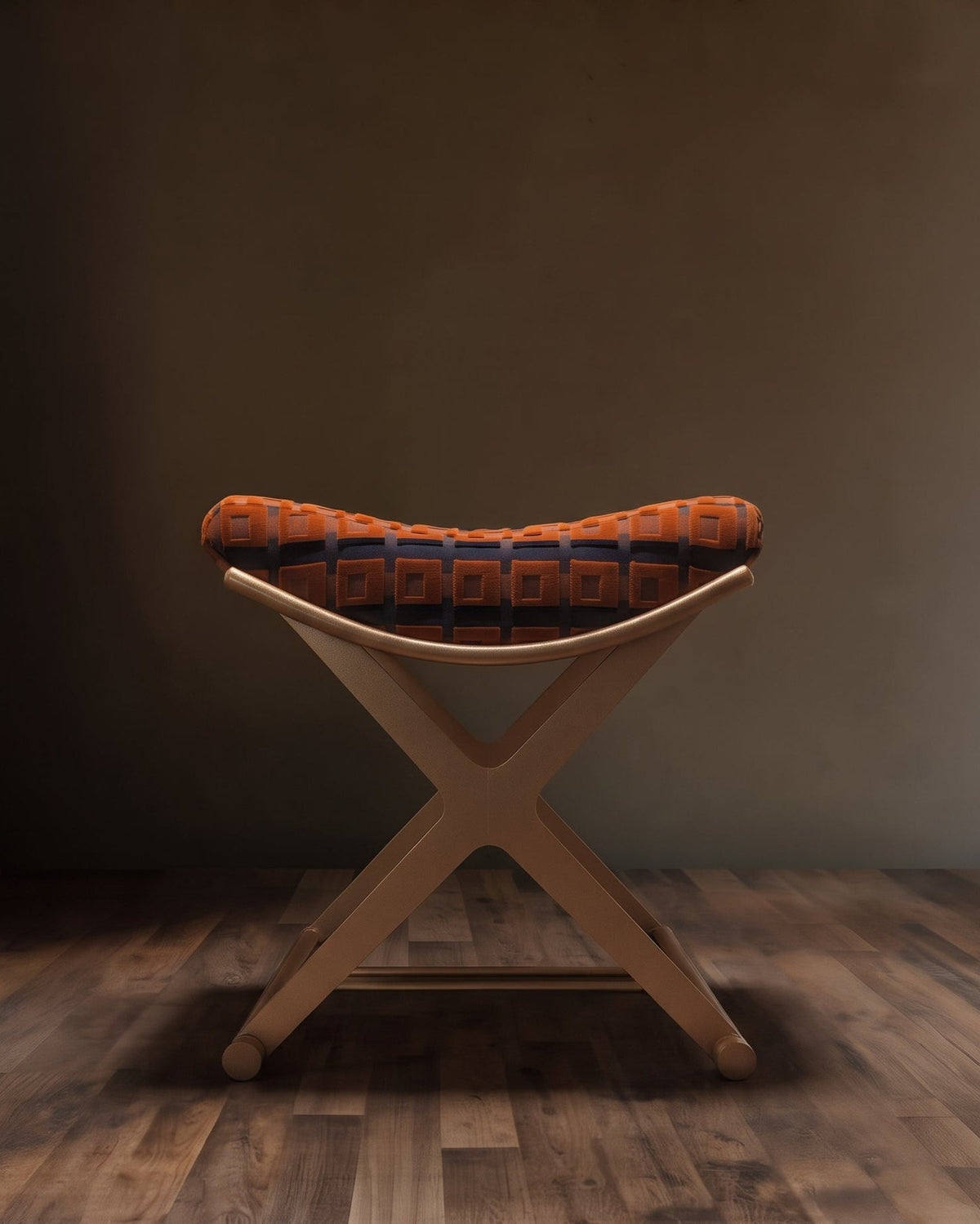 The Sovereign Cut-Velvet Vanity Stool