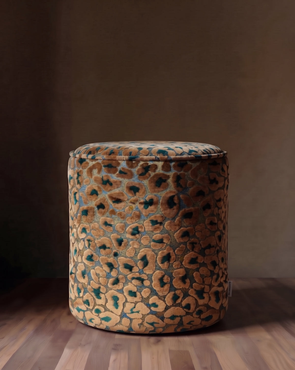 The Serengeti Sapphire Cut Velvet Ottoman