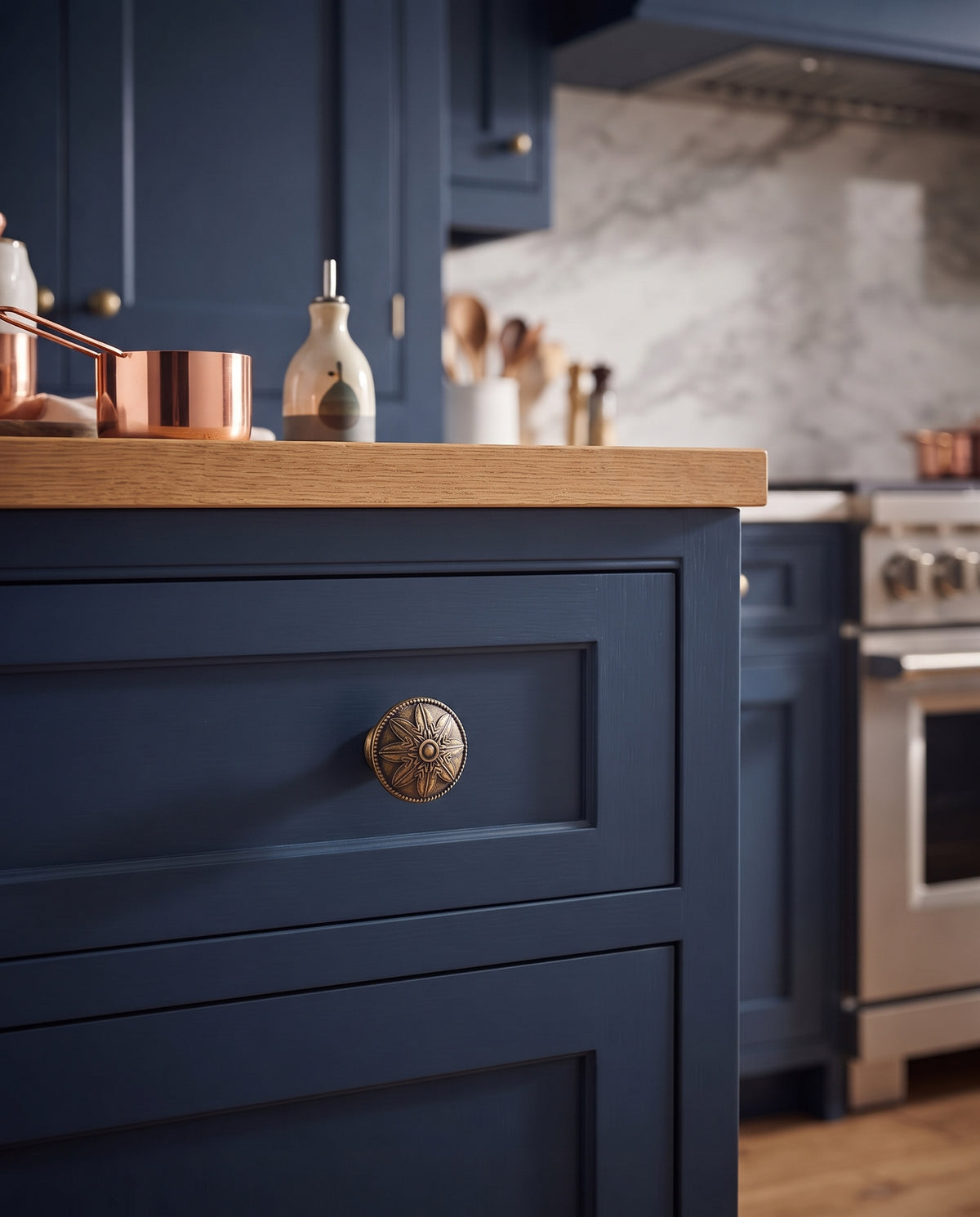 The Atelier Collection — Hand-Finished Solid Brass Heritage Cabinet Knob in Antique Patina