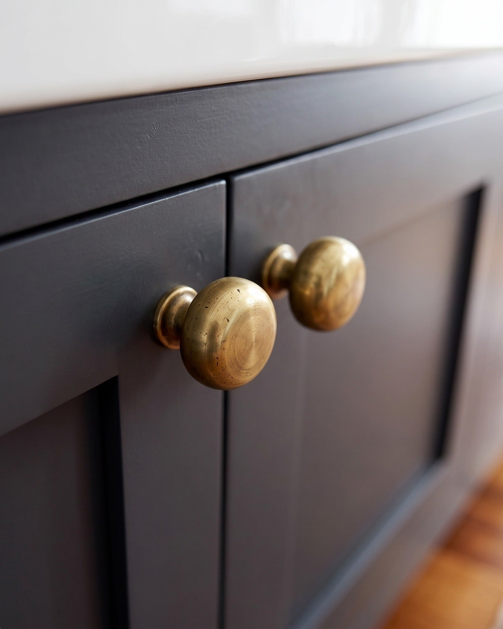 The Aethelred Antique Brass Cabinet Hardware Suite