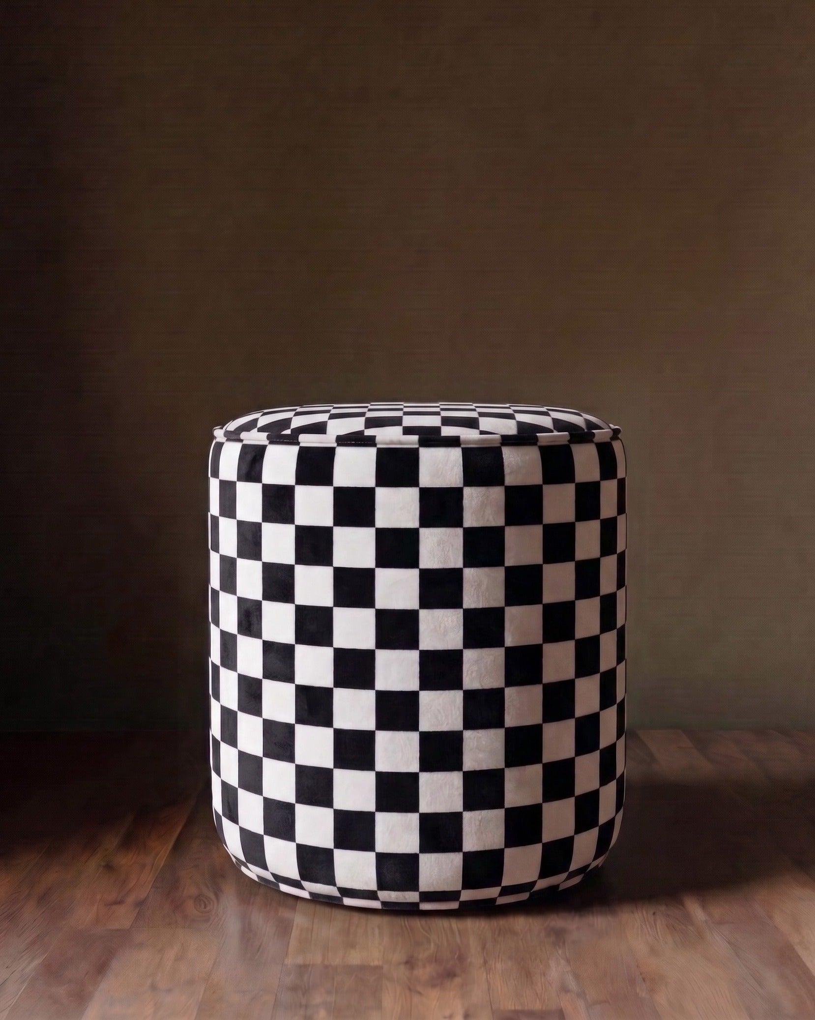 The Checkerboard Grand Velvet Ottoman