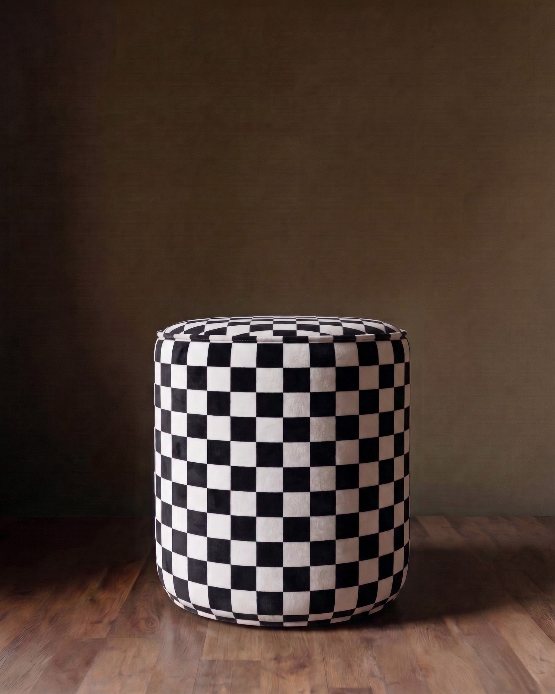 The Checkerboard Grand Velvet Ottoman