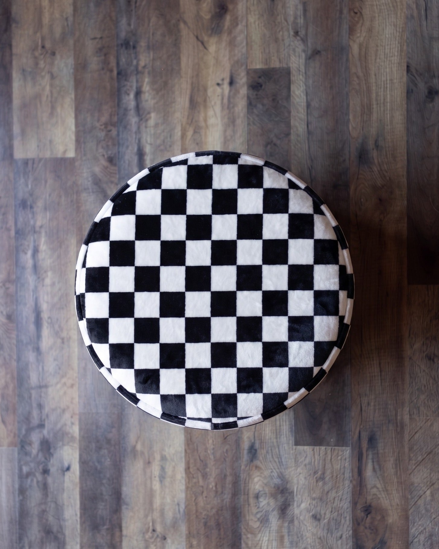 The Checkerboard Grand Velvet Ottoman