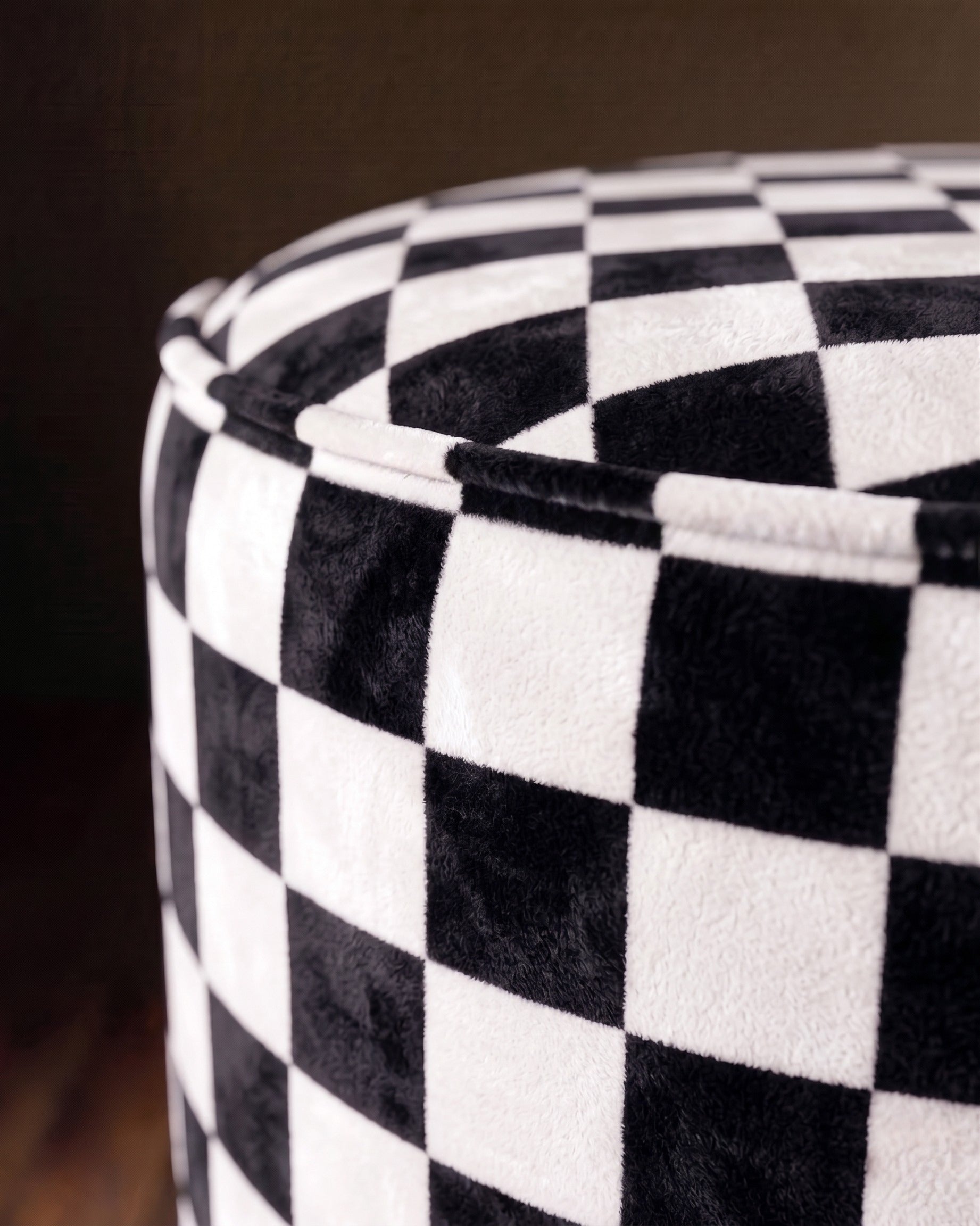 The Checkerboard Grand Velvet Ottoman