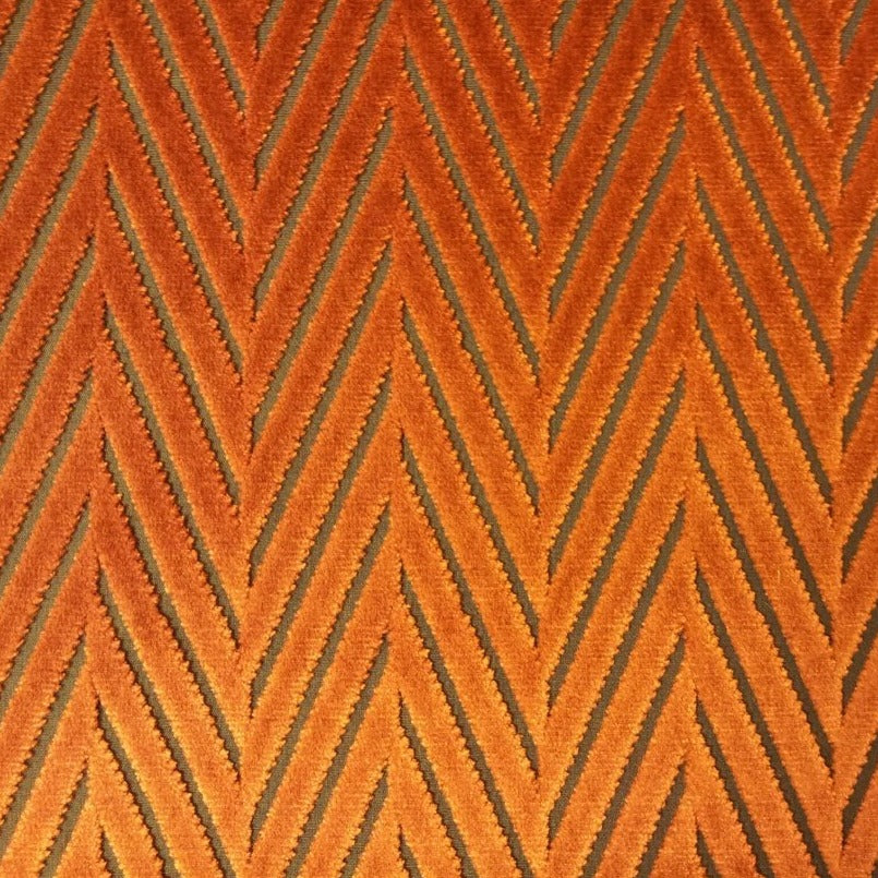 Fabric By The Yard - Herringbone Velvet Rust