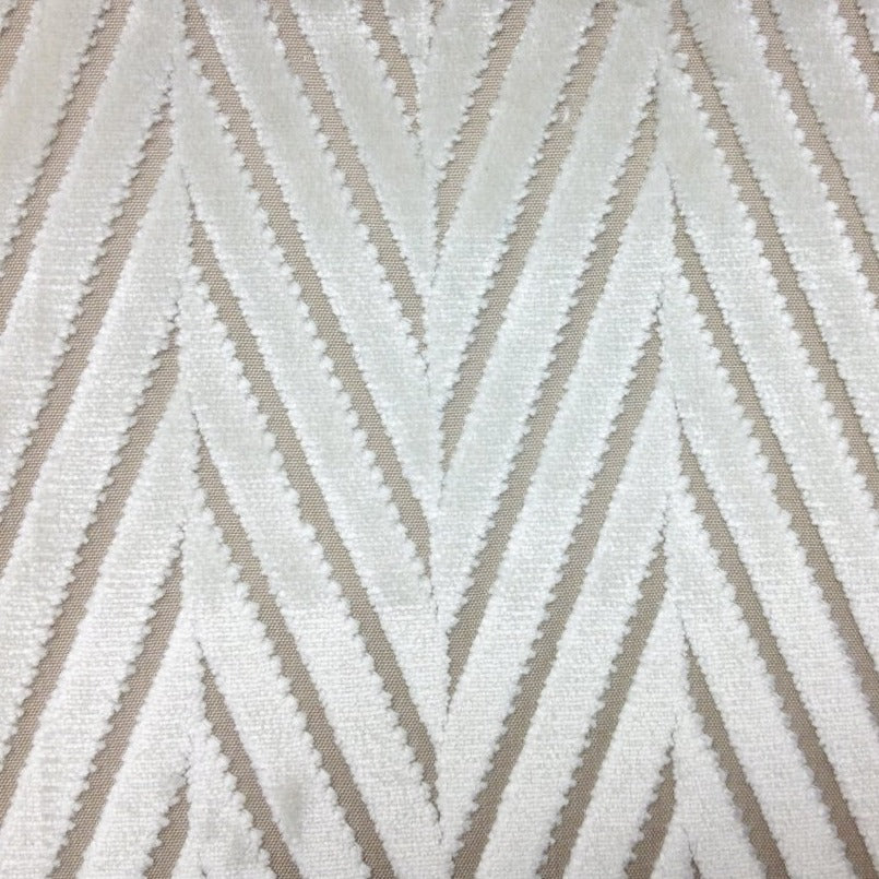 Fabric By The Yard - Herringbone Velvet White