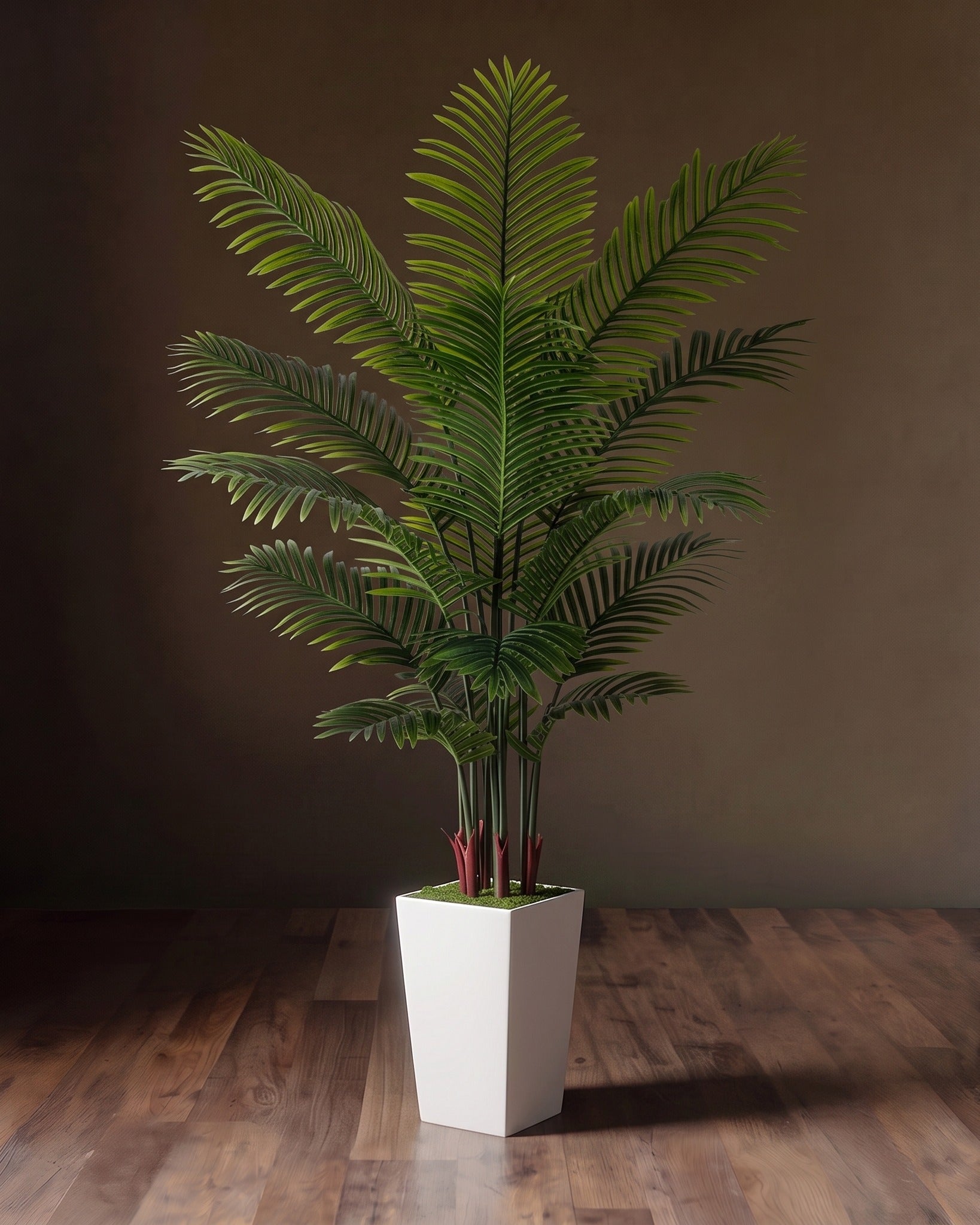 Verona Silk Areca Palm &amp; Pedestal Planter