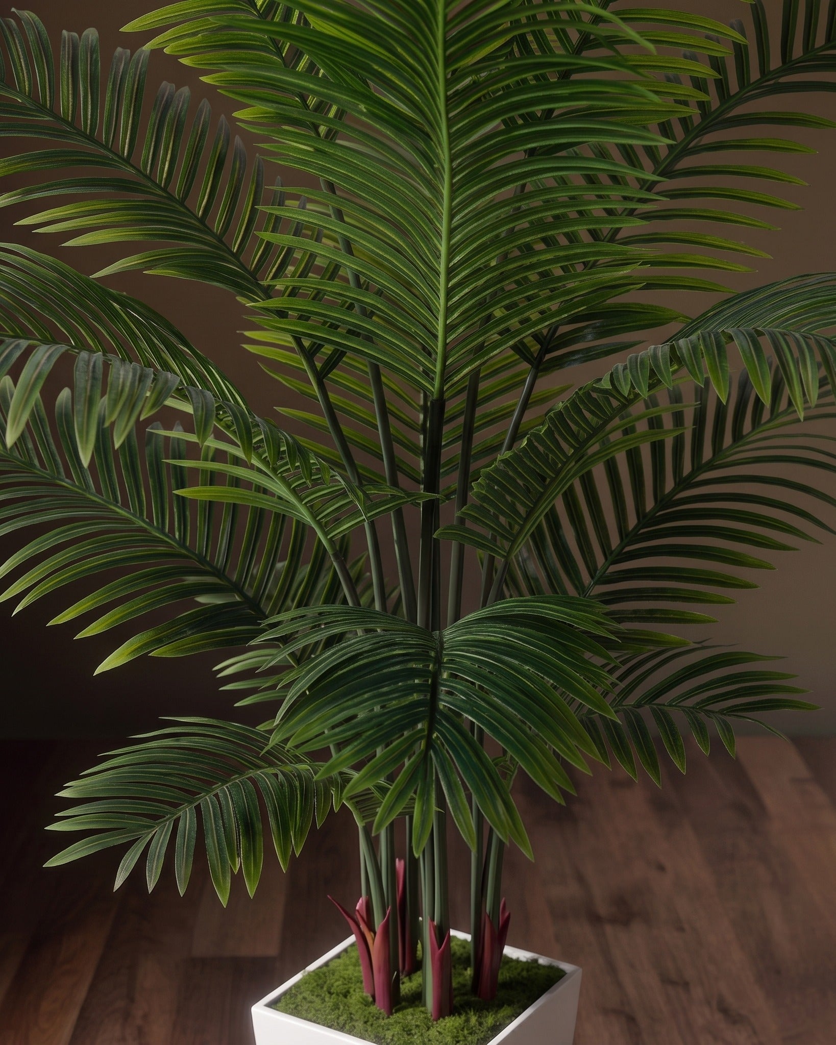 Verona Silk Areca Palm &amp; Pedestal Planter