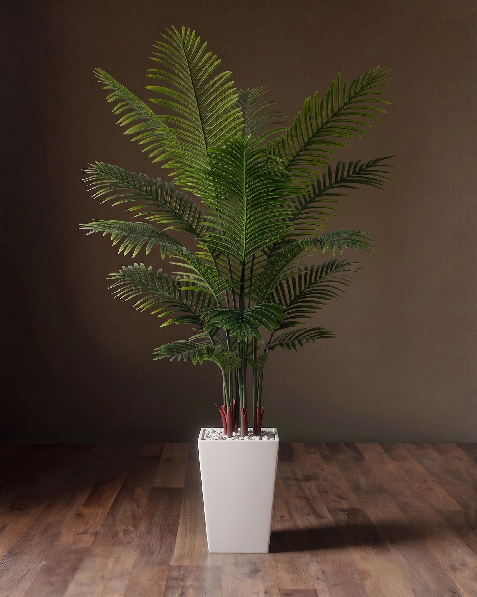 Verona Silk Areca Palm &amp; Pedestal Planter