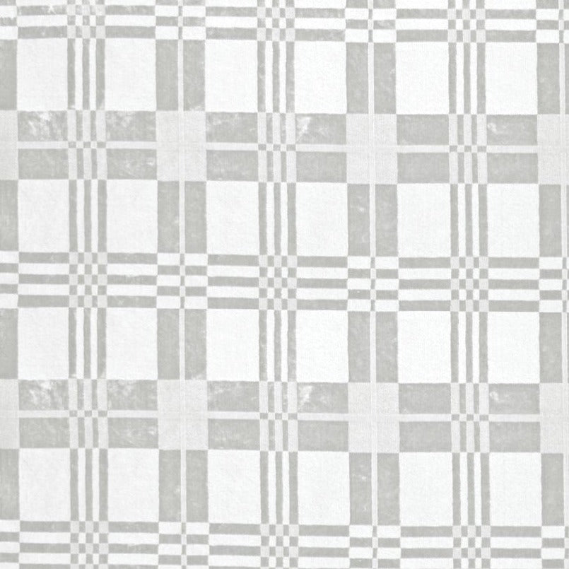 Fabric By The Yard - Tartan Velvet White