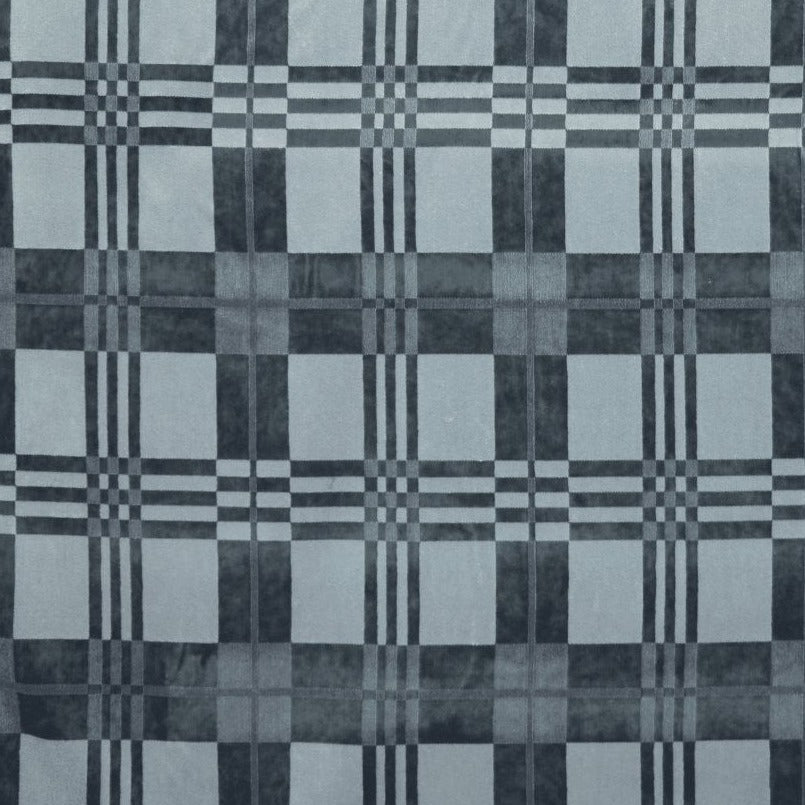 Fabric By The Yard - Tartan Velvet Gray