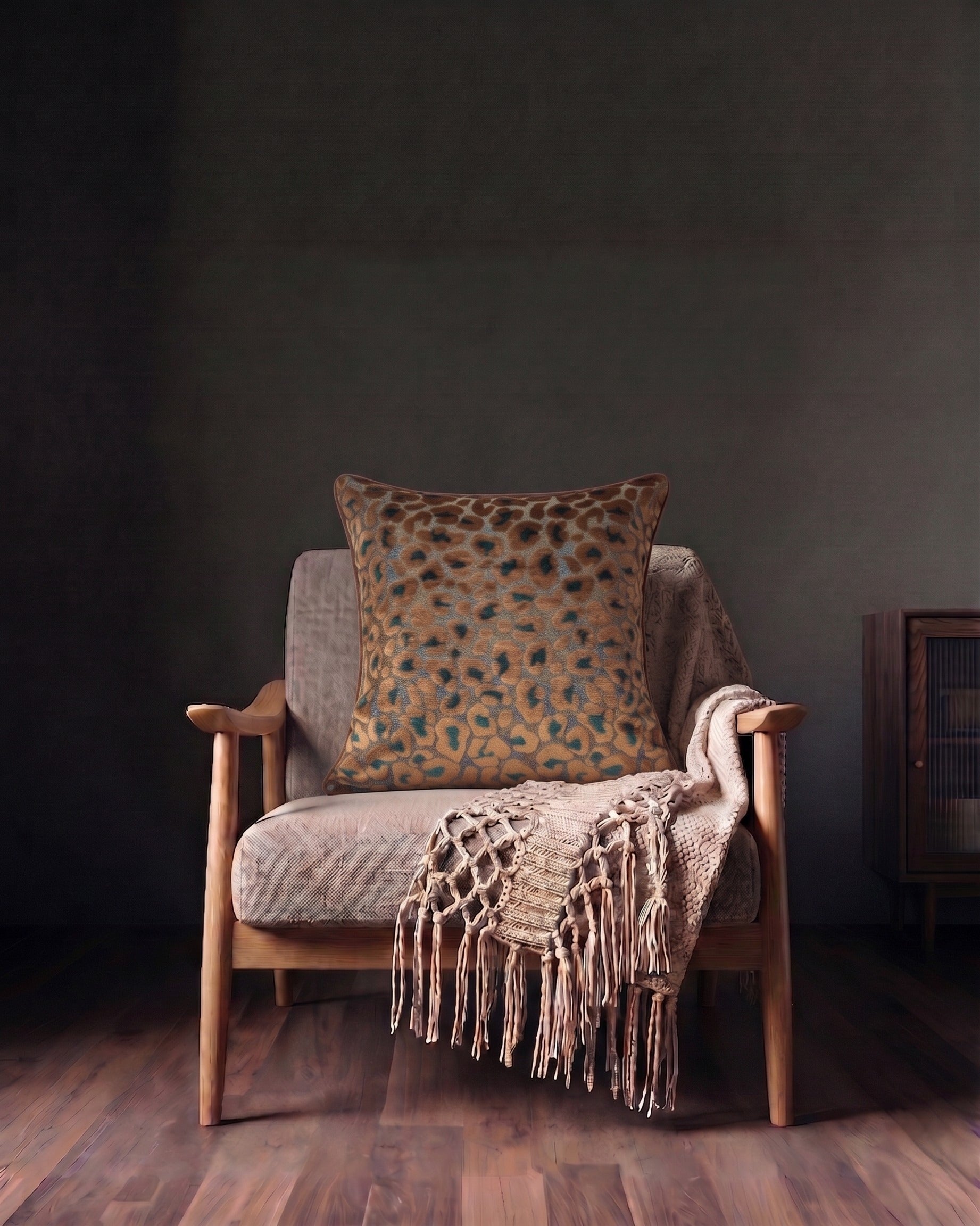 The Serengeti Sapphire Cut Velvet Pillow