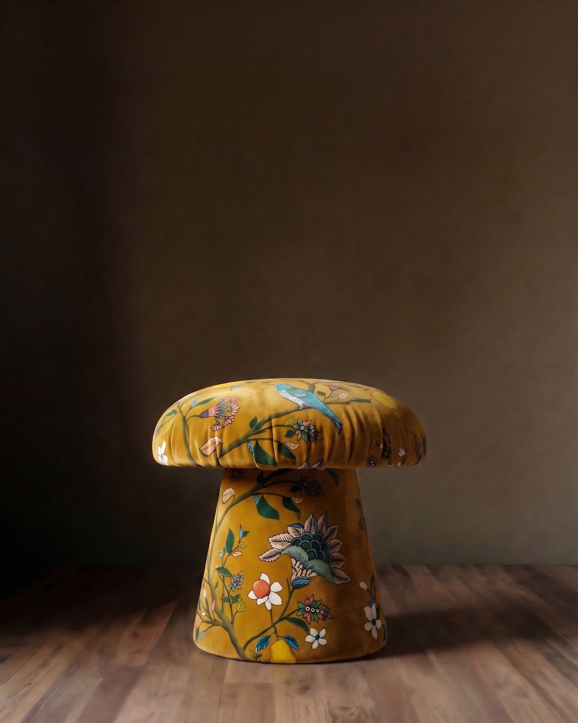 The Queen’s Greenhouse Velvet Mushroom Stool
