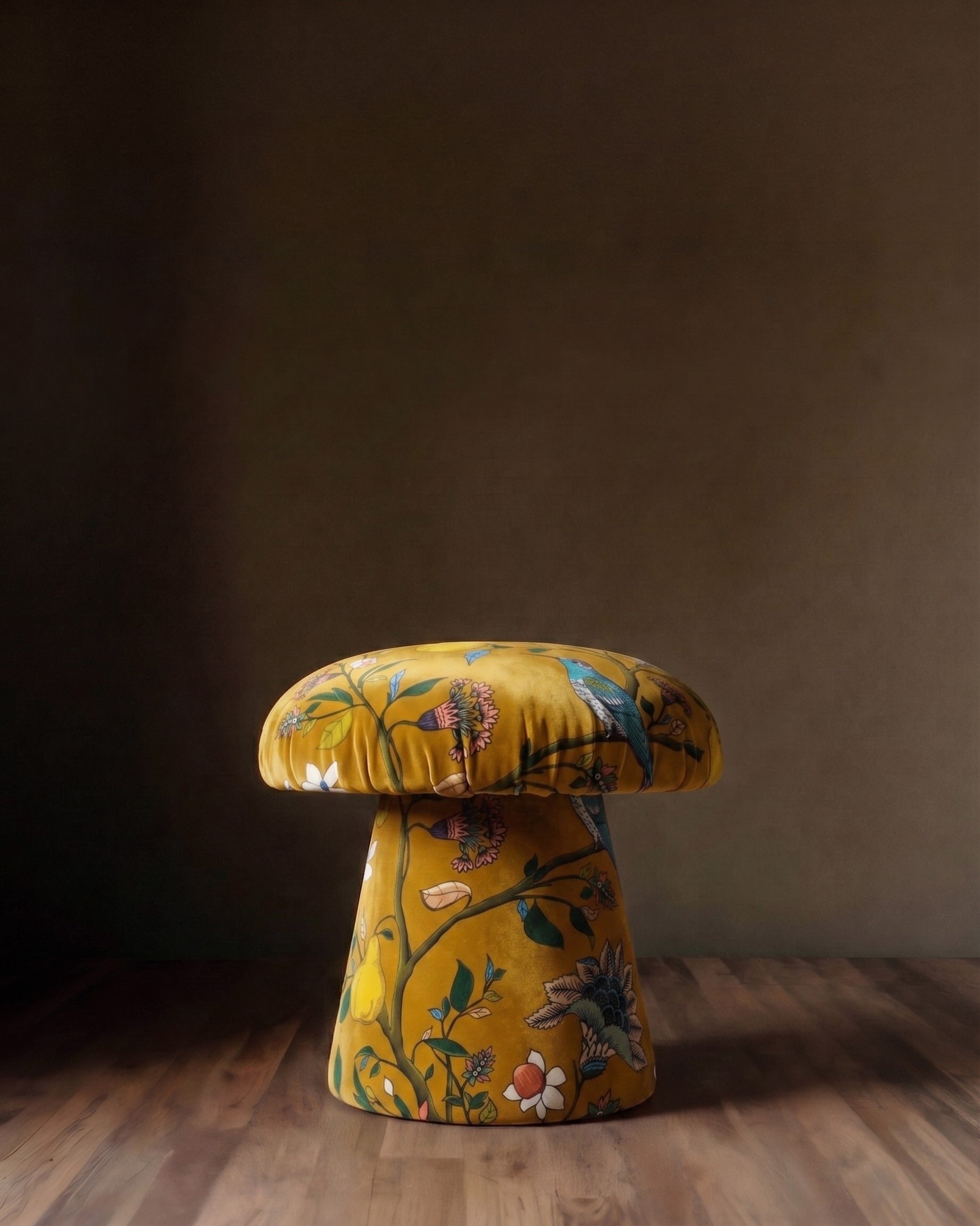 The Queen’s Greenhouse Velvet Mushroom Stool