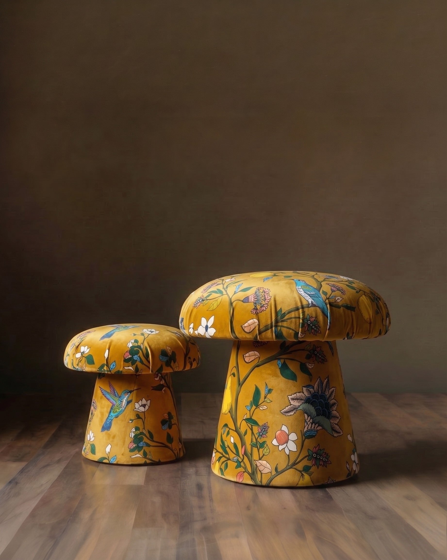 The Queen’s Greenhouse Velvet Mushroom Stool