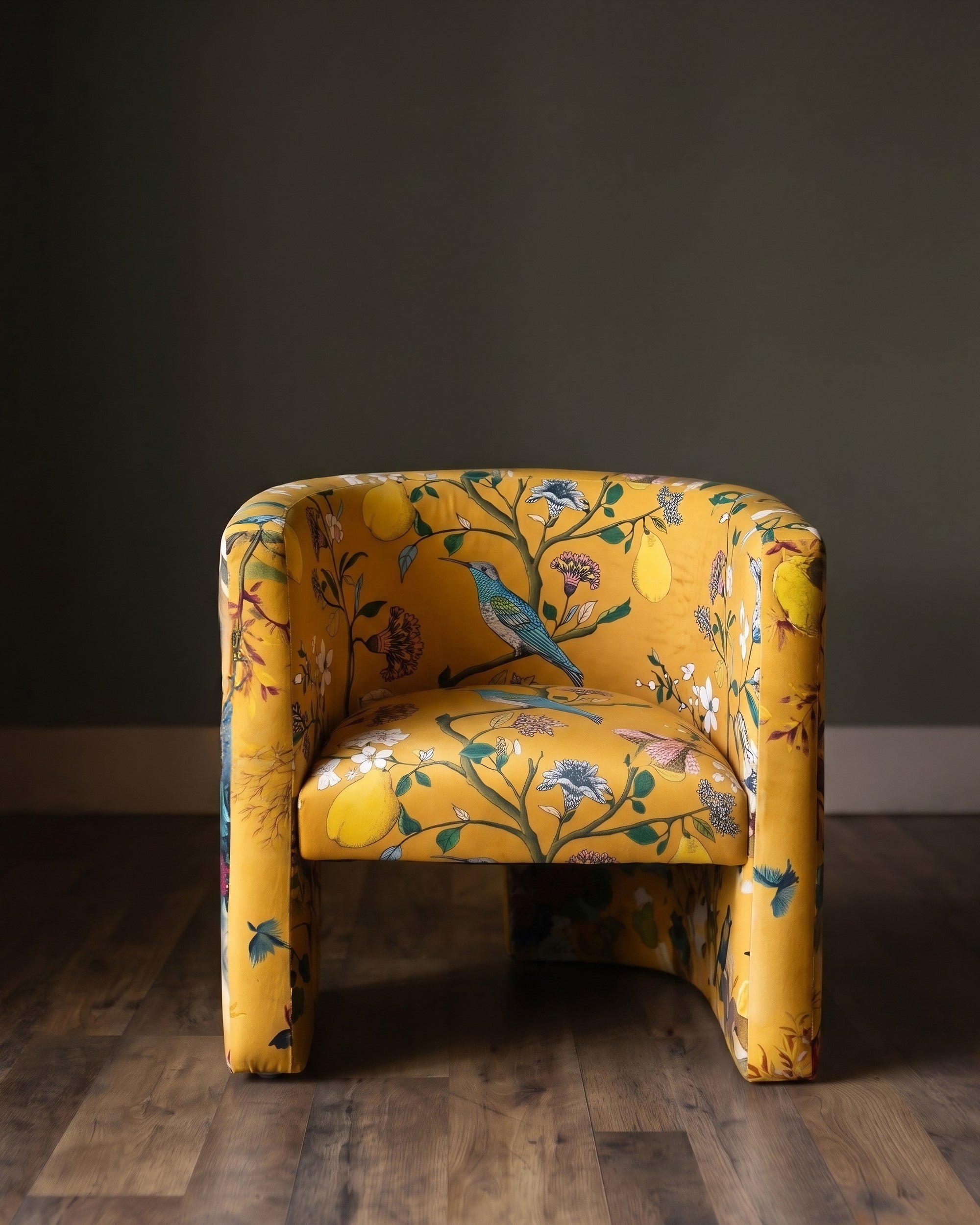 The Queen's Greenhouse Velvet Barrel Chair