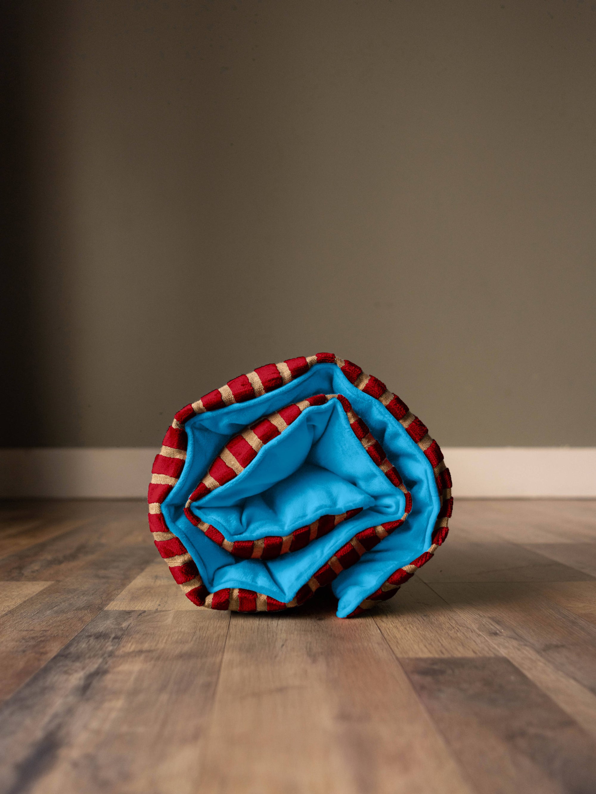 Jumbo Tufted Red Striped Floor Pillows