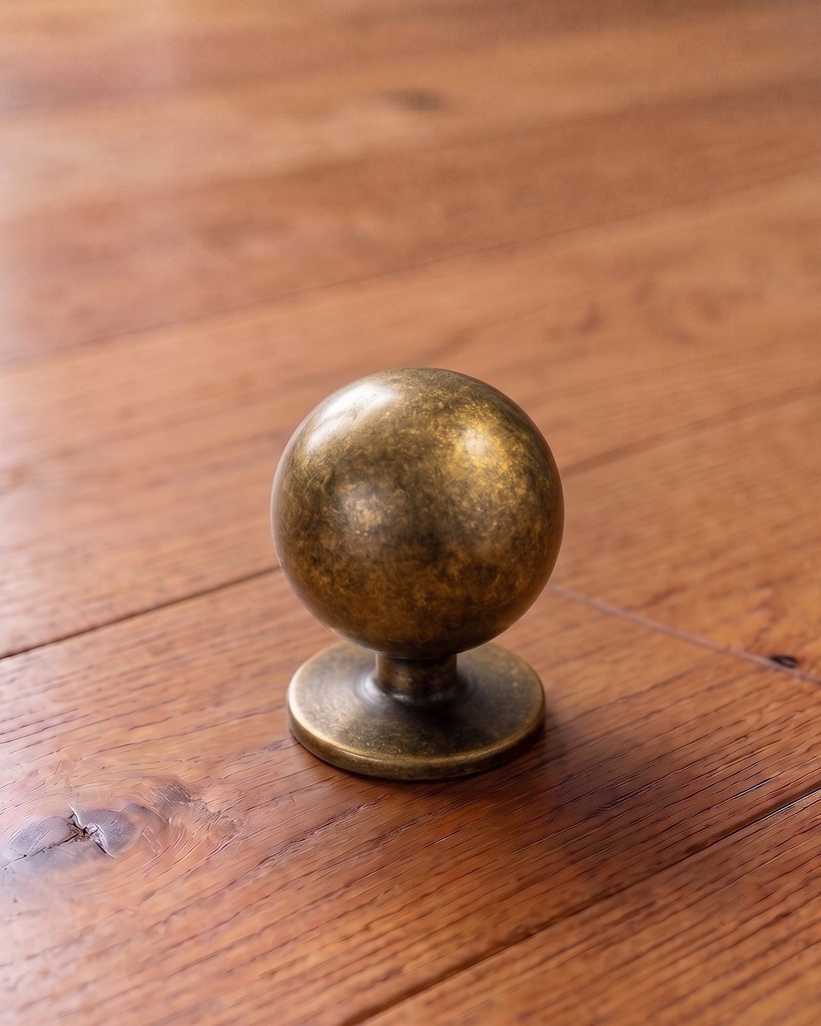 The Aurelia Sphere Knob – Antique Brass Cabinet Knob