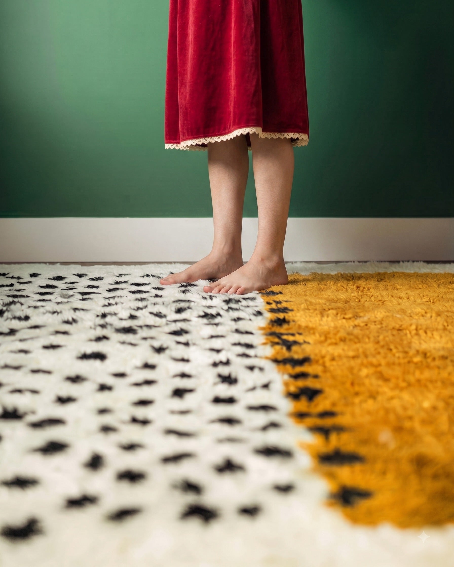 The Chandra Wool Rug: An Exercise in High-Contrast Playfulness and Form