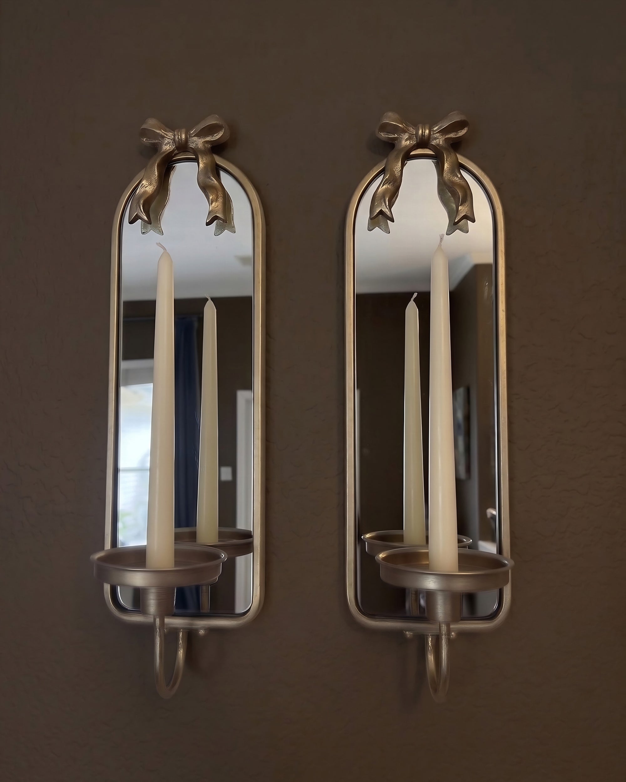 The Juliette Heirloom Bow Mirror Sconces | Set of Two