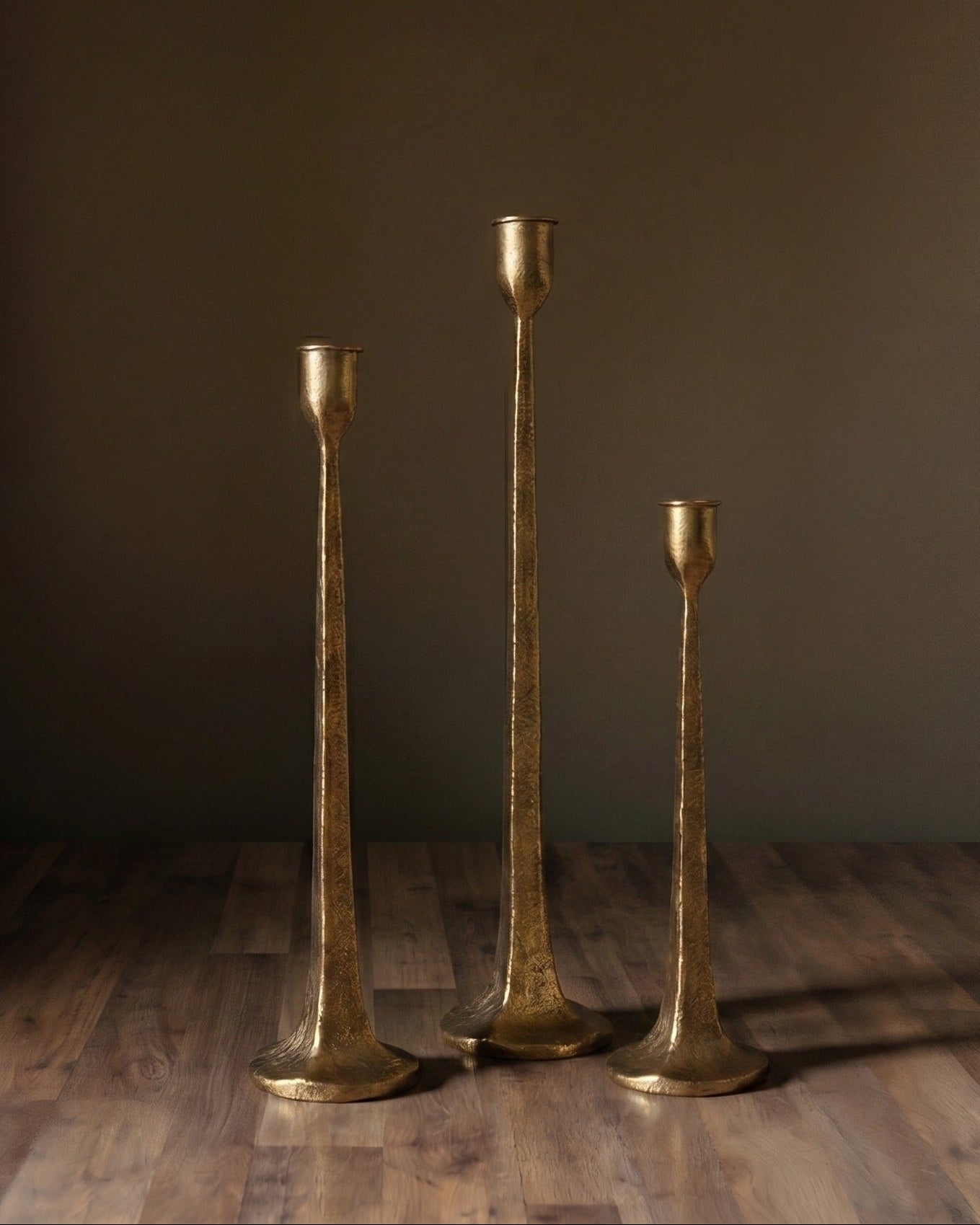 The Gilded Ore Forged Taper Pedestals