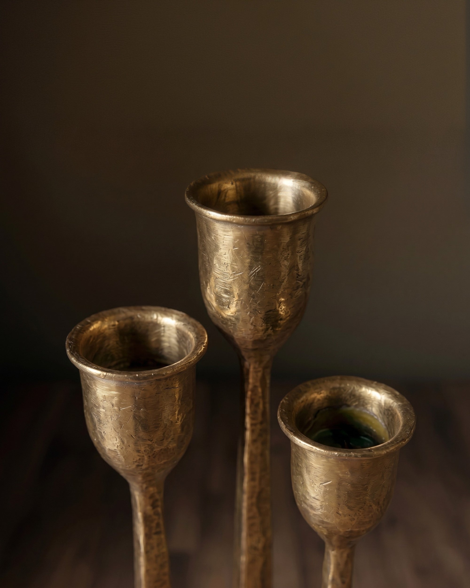 The Gilded Ore Forged Taper Pedestals