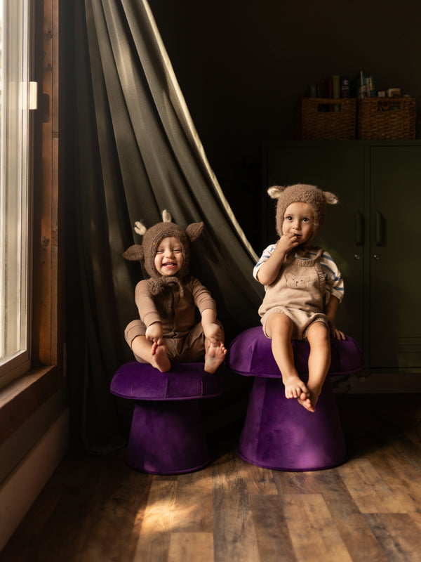 Velvet Mushroom Stools Set