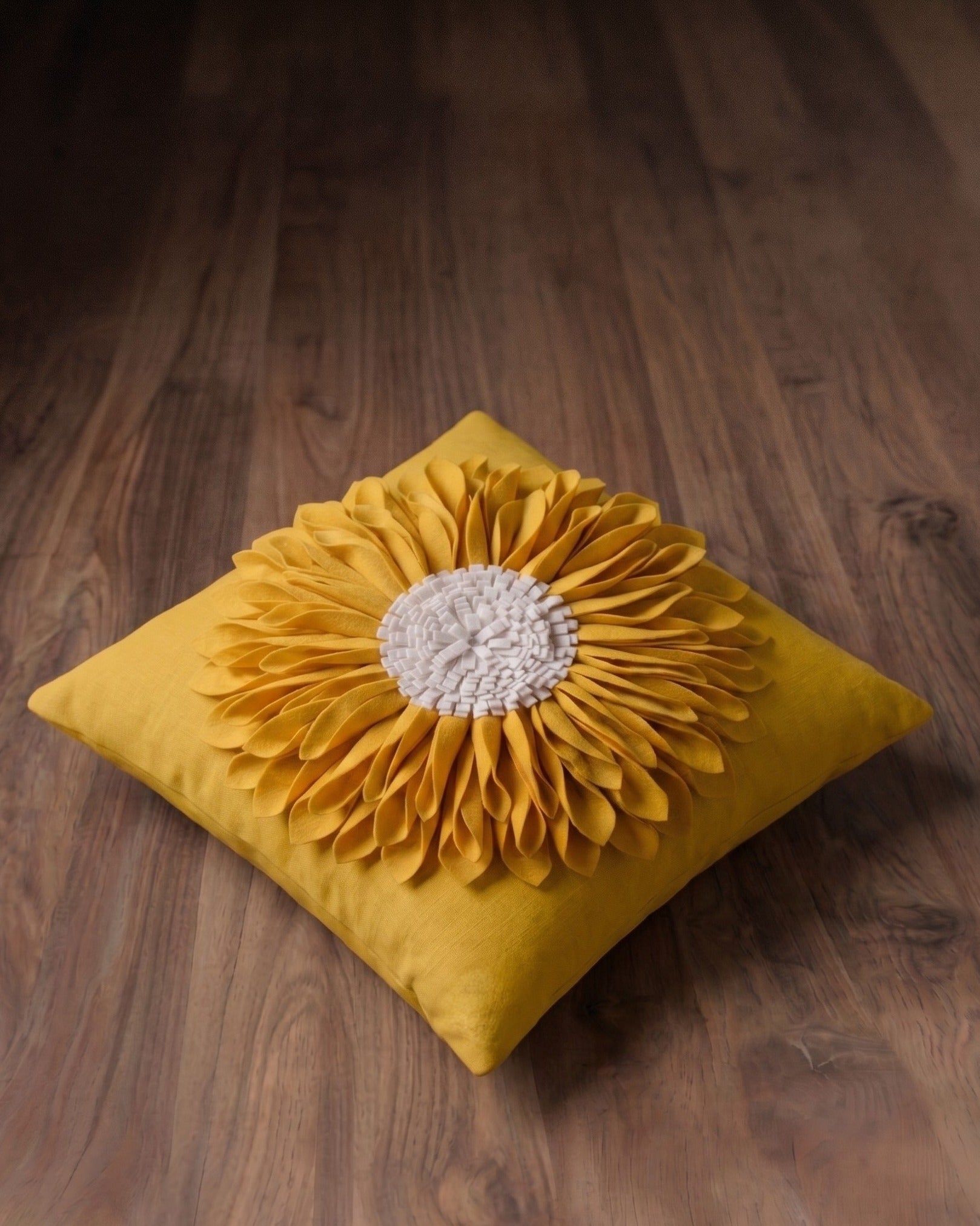 The Marigold Bloom Textured Accent Pillow