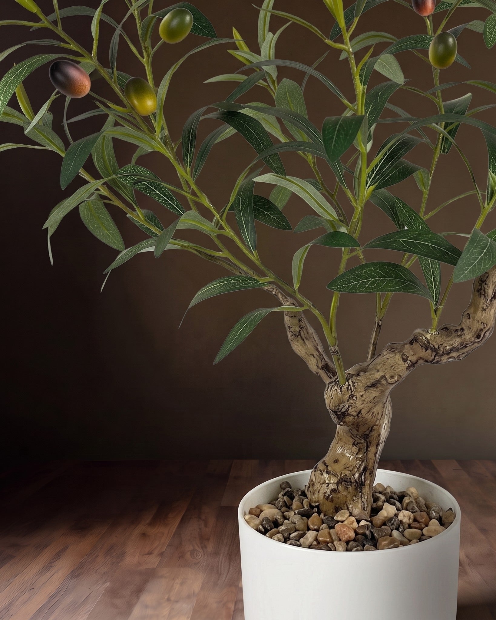 Mediterranean Faux Olive Bonsai Tree - 2-Foot