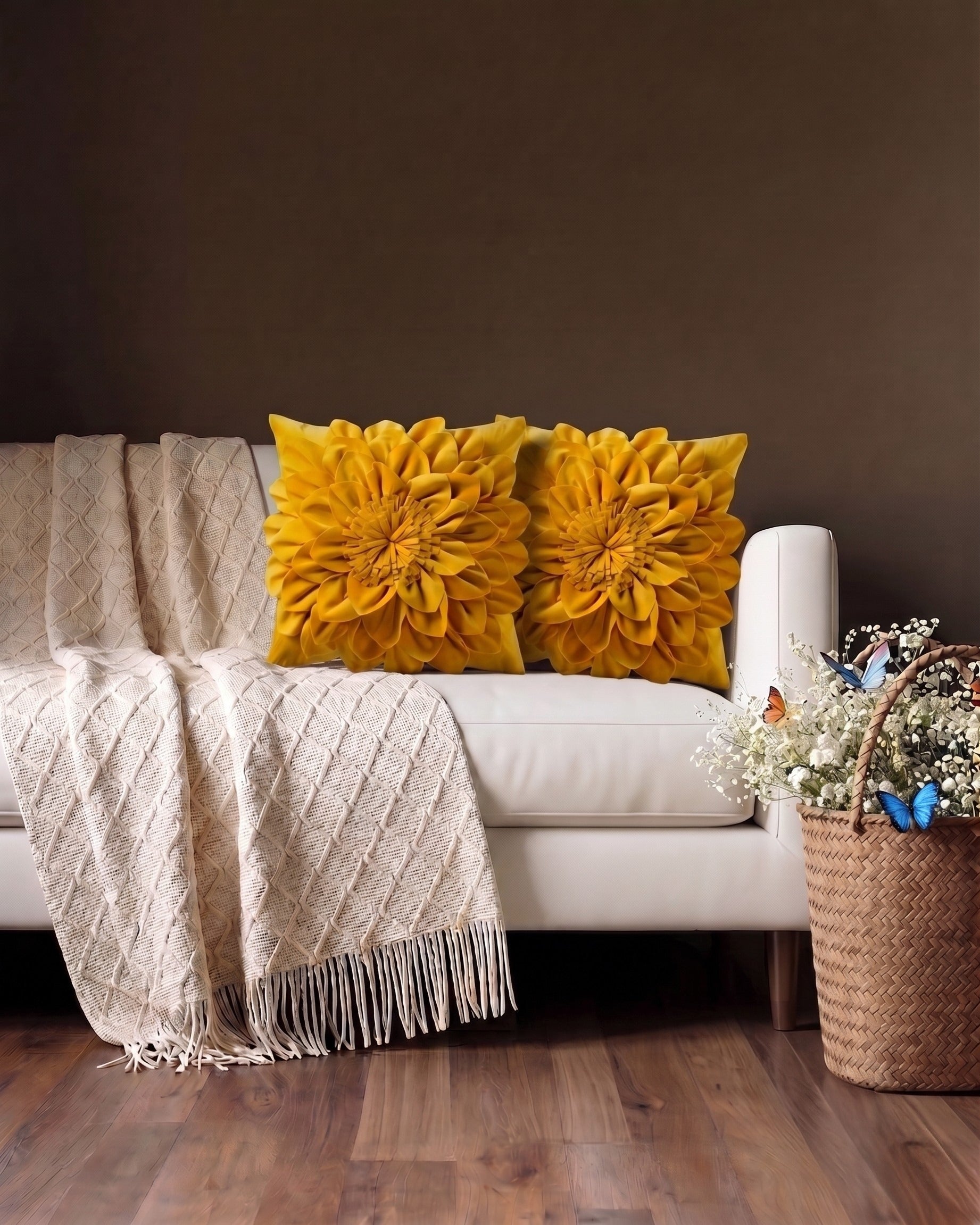 The Chrysanthemum Velvet Blossom Pillow