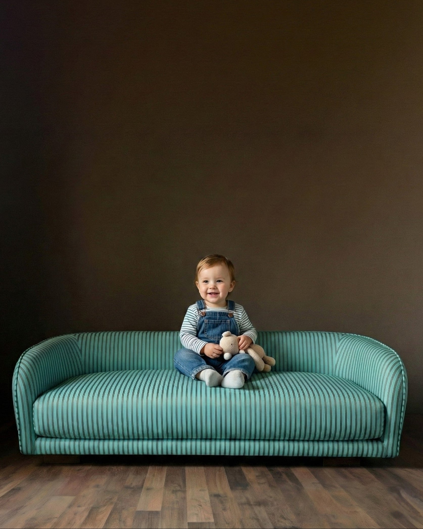 Franelle Linen Velvet Child Sofa - Turquoise