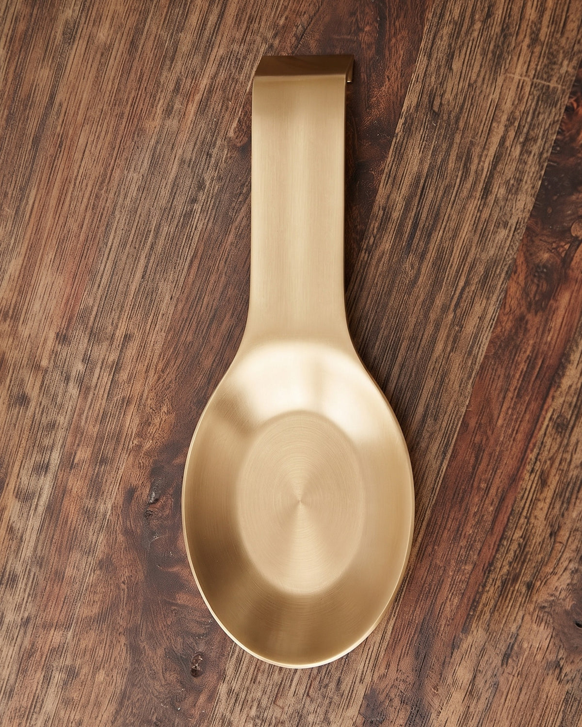 AuraGlow Brushed Gold Stainless Steel Spoon Rest