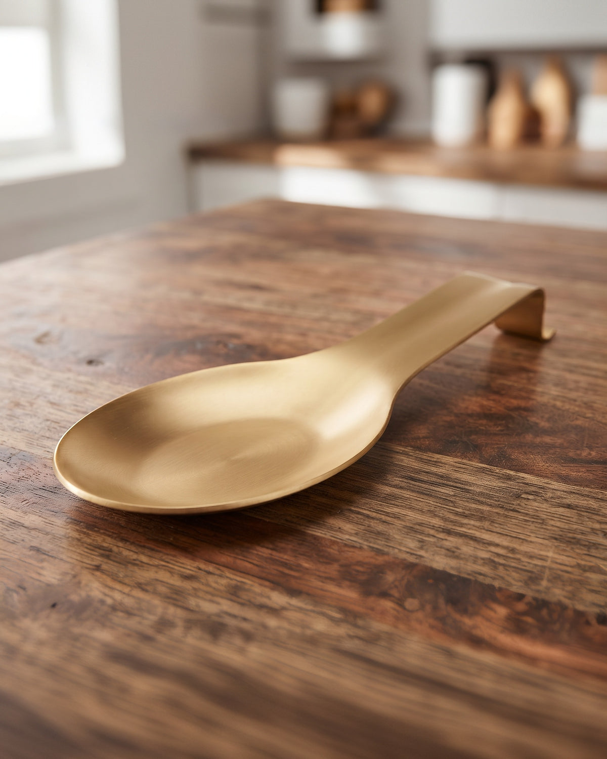 AuraGlow Brushed Gold Stainless Steel Spoon Rest