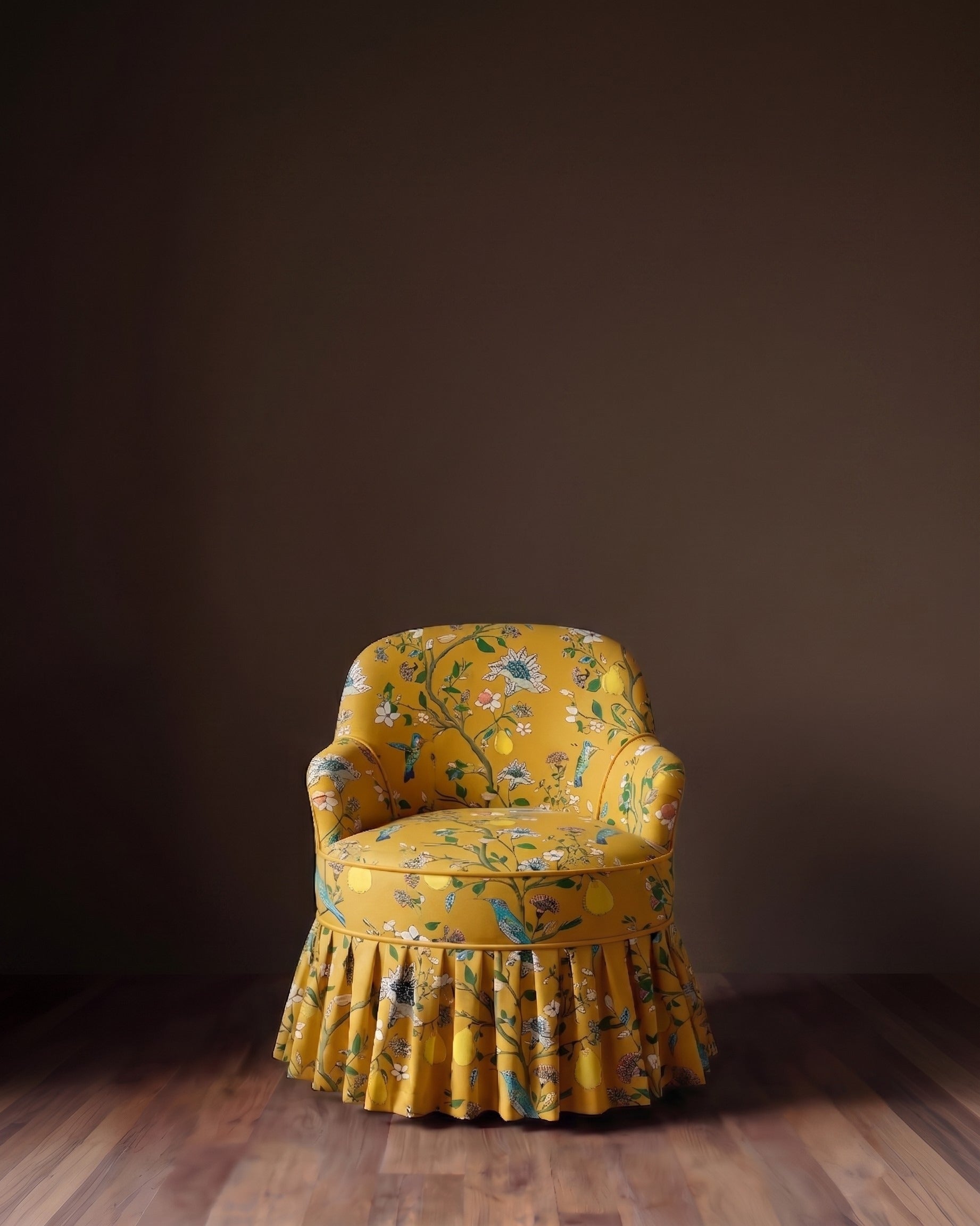 The Queen’s Garden Skirted Armchair – Petite