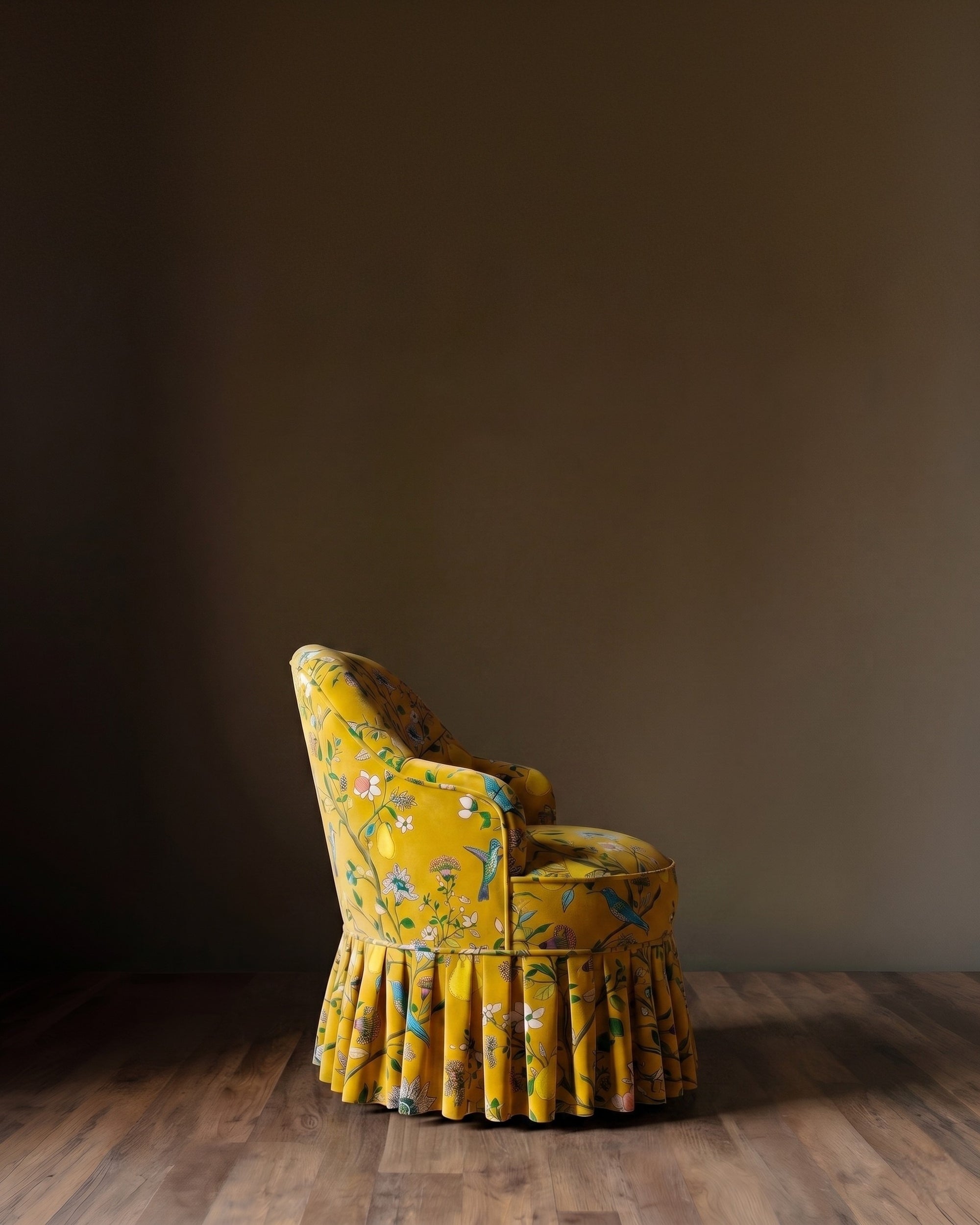 The Queen’s Garden Skirted Armchair – Petite