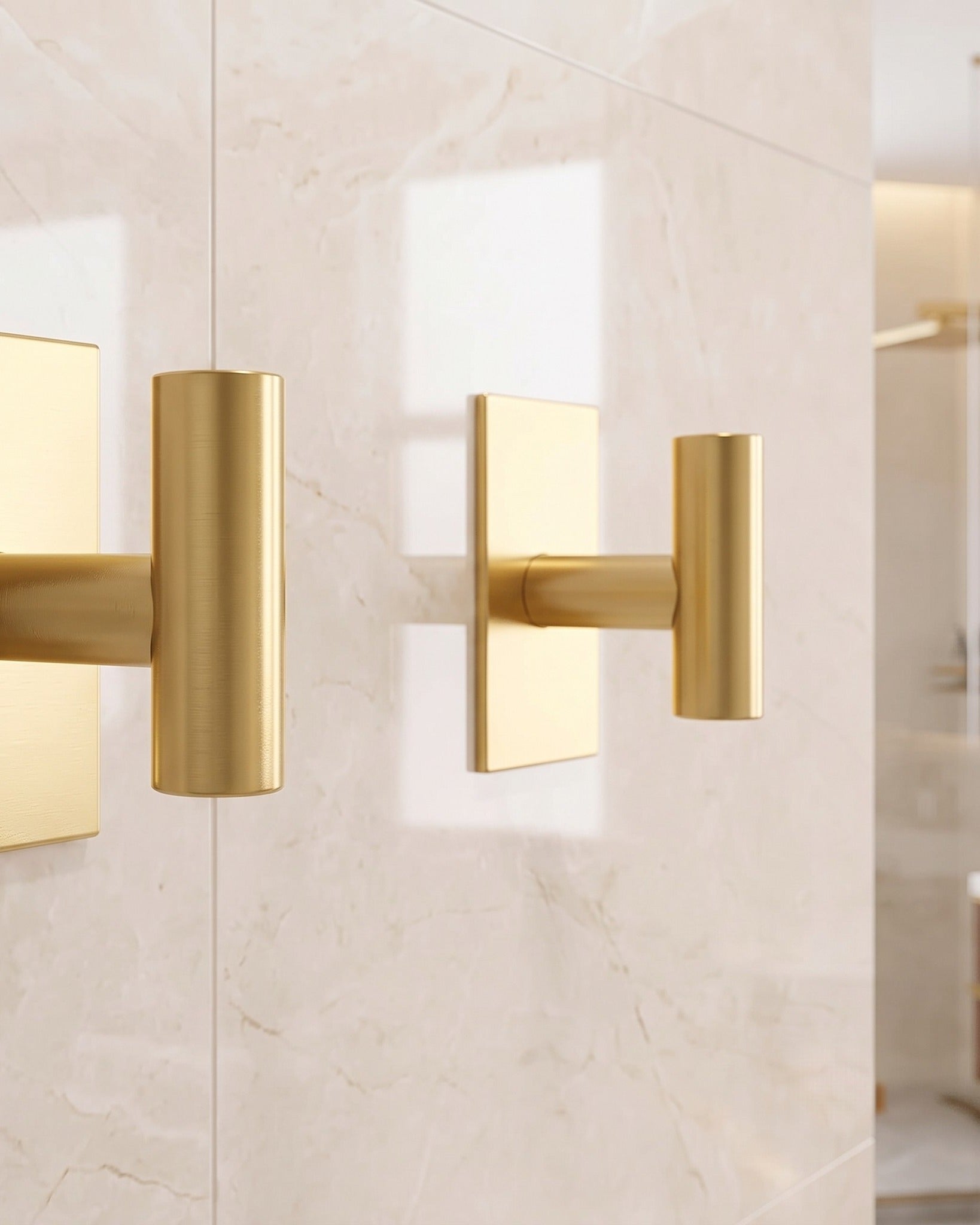 Aura Minimalist Brushed Brass Wall Hook