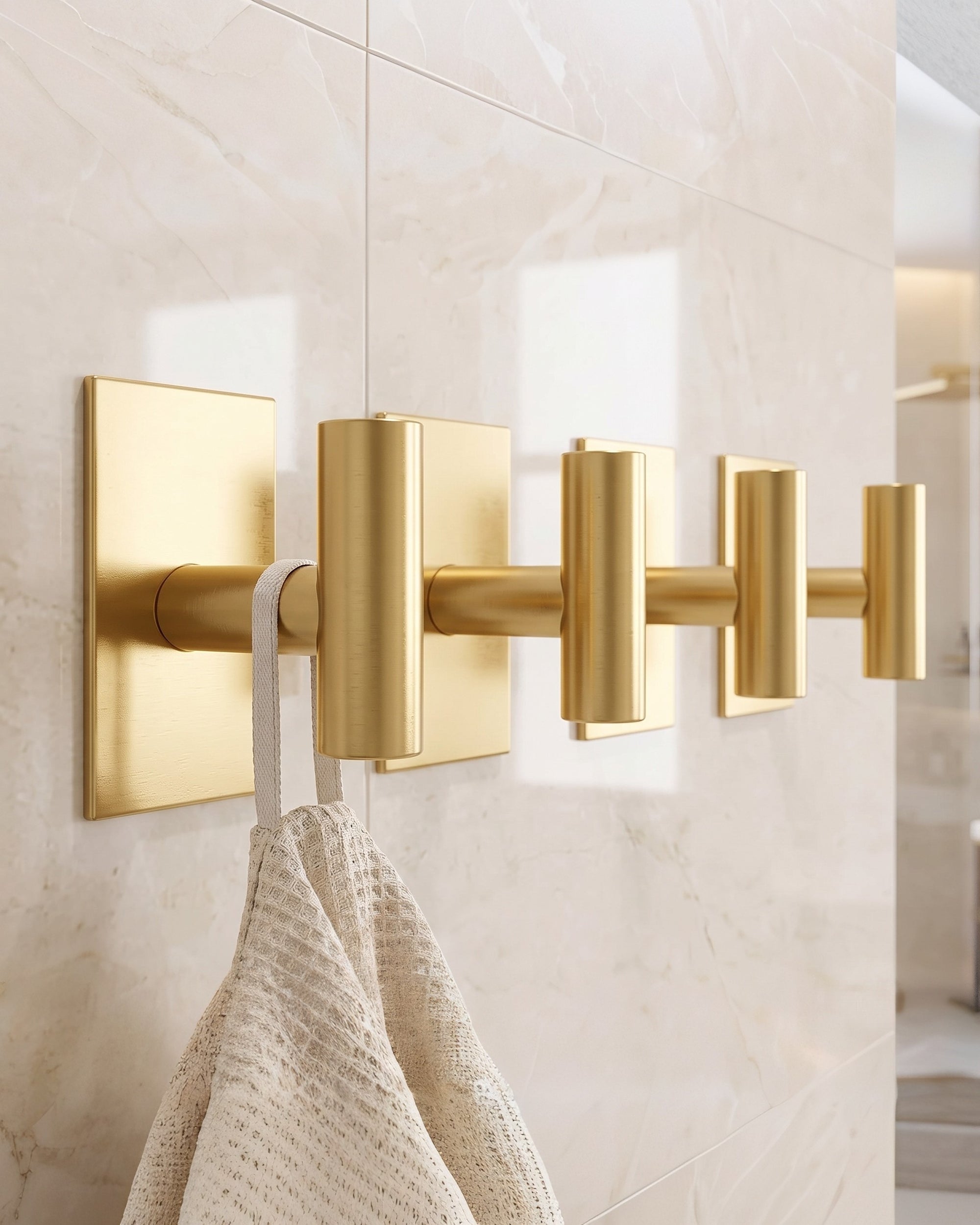 Aura Minimalist Brushed Brass Wall Hook