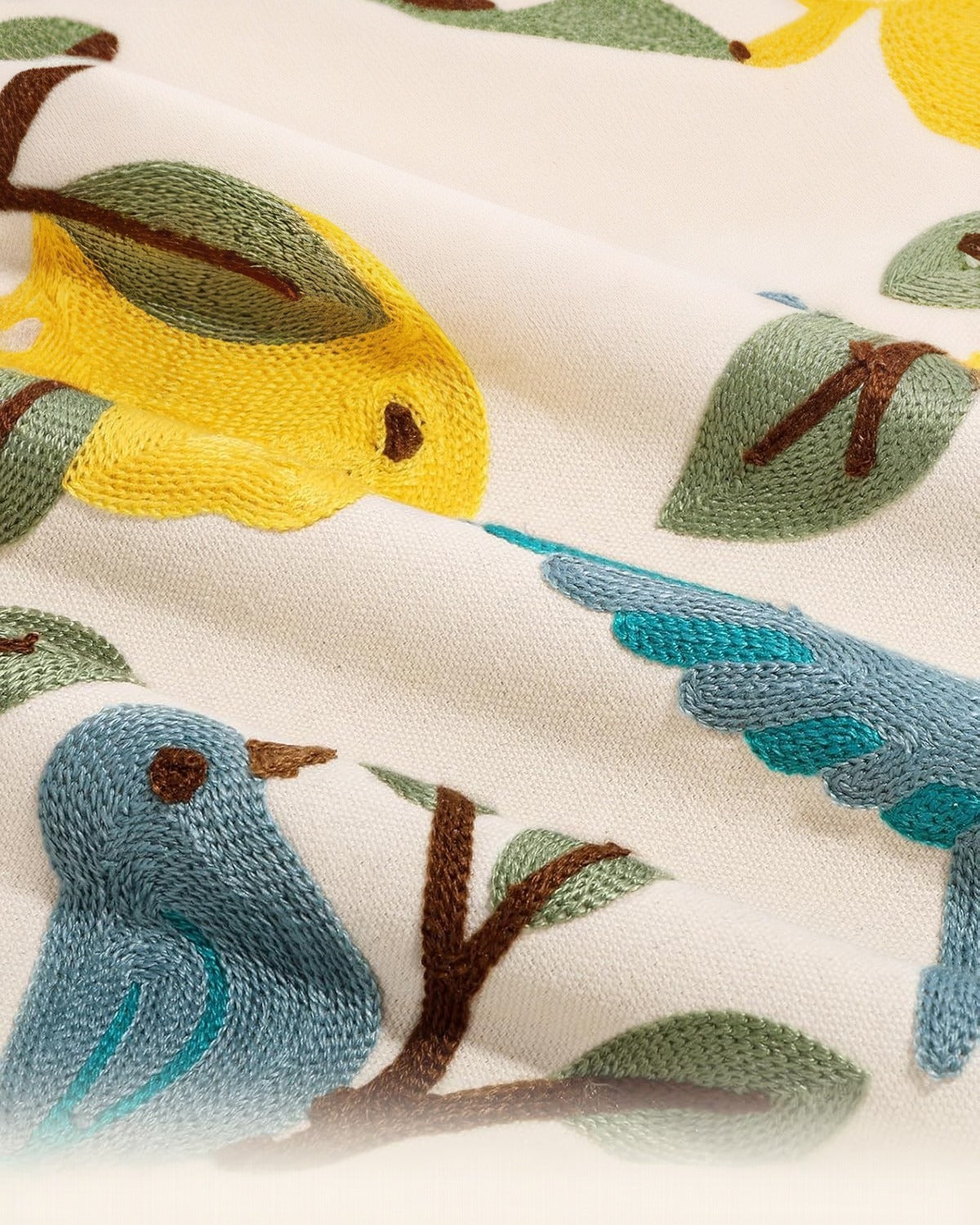 The Citron &amp; Songbird Hand-Embroidered Accent Pillow