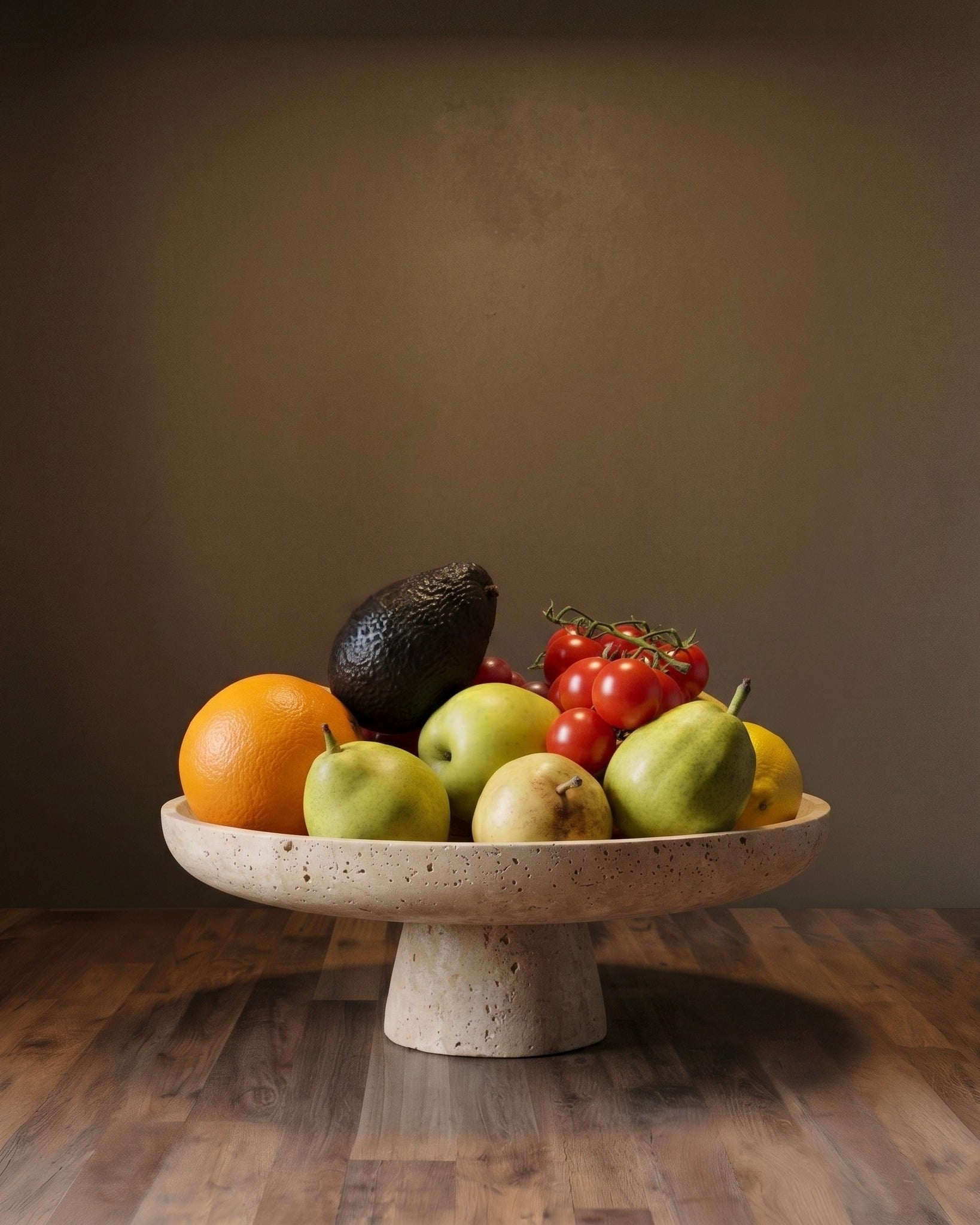 The Petra Travertine Pedestal Bowl