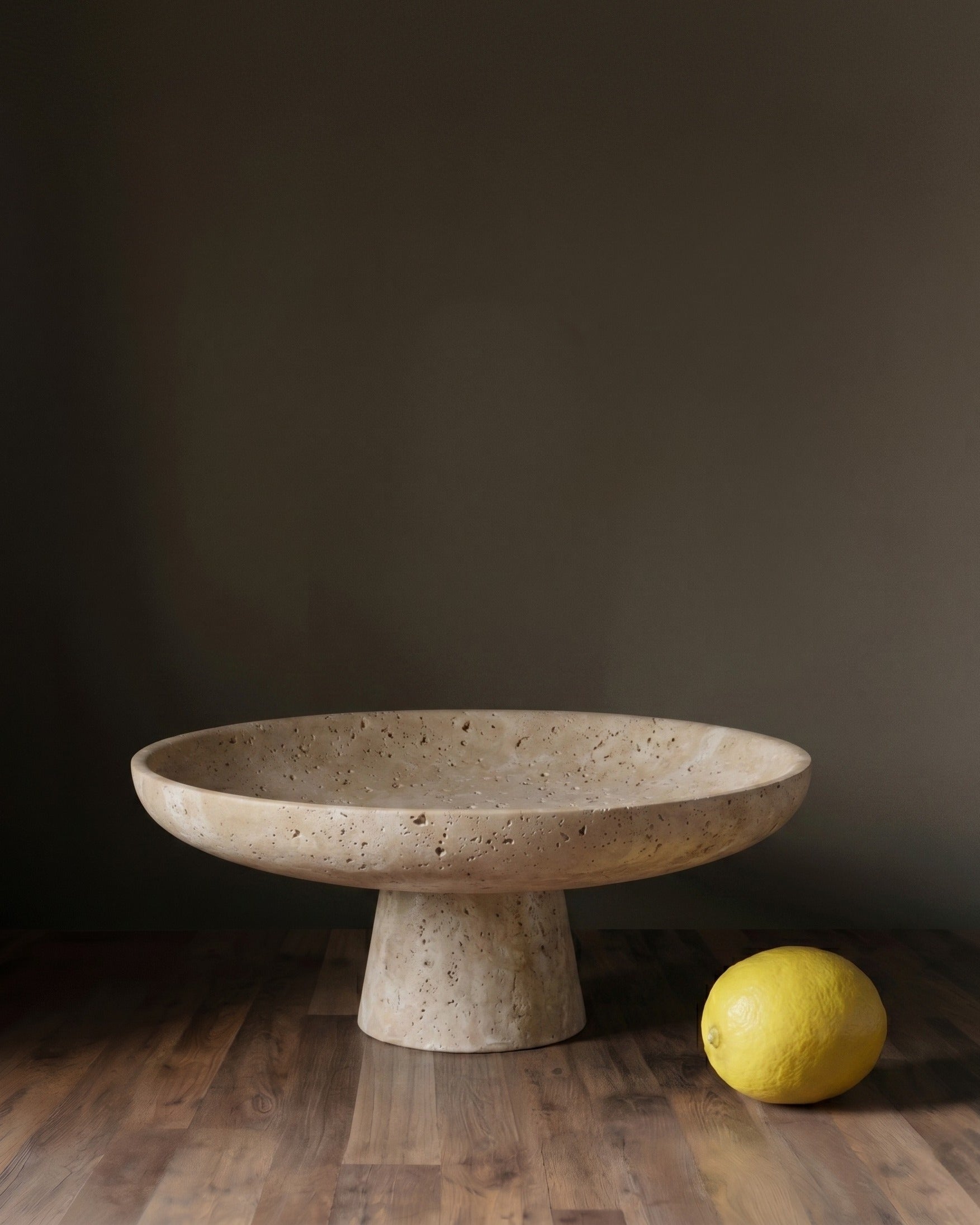 The Petra Travertine Pedestal Bowl
