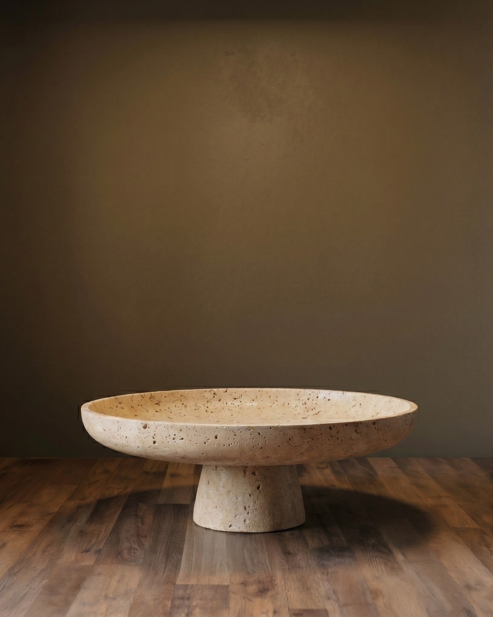 The Petra Travertine Pedestal Bowl