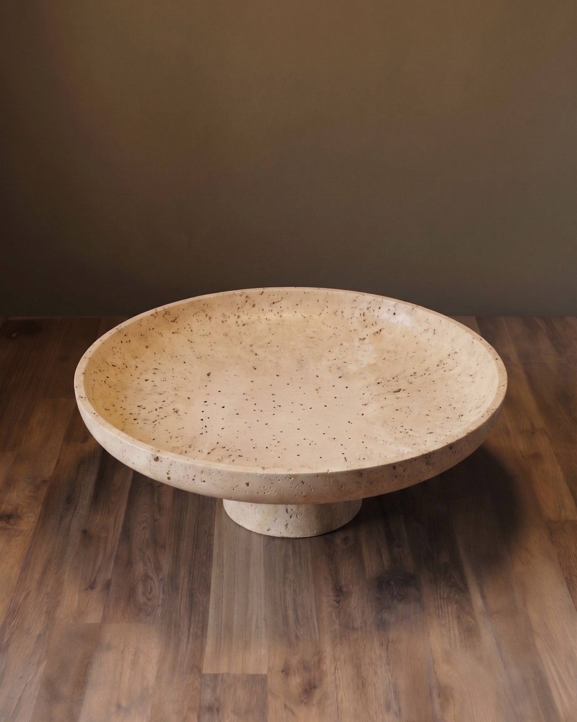 The Petra Travertine Pedestal Bowl