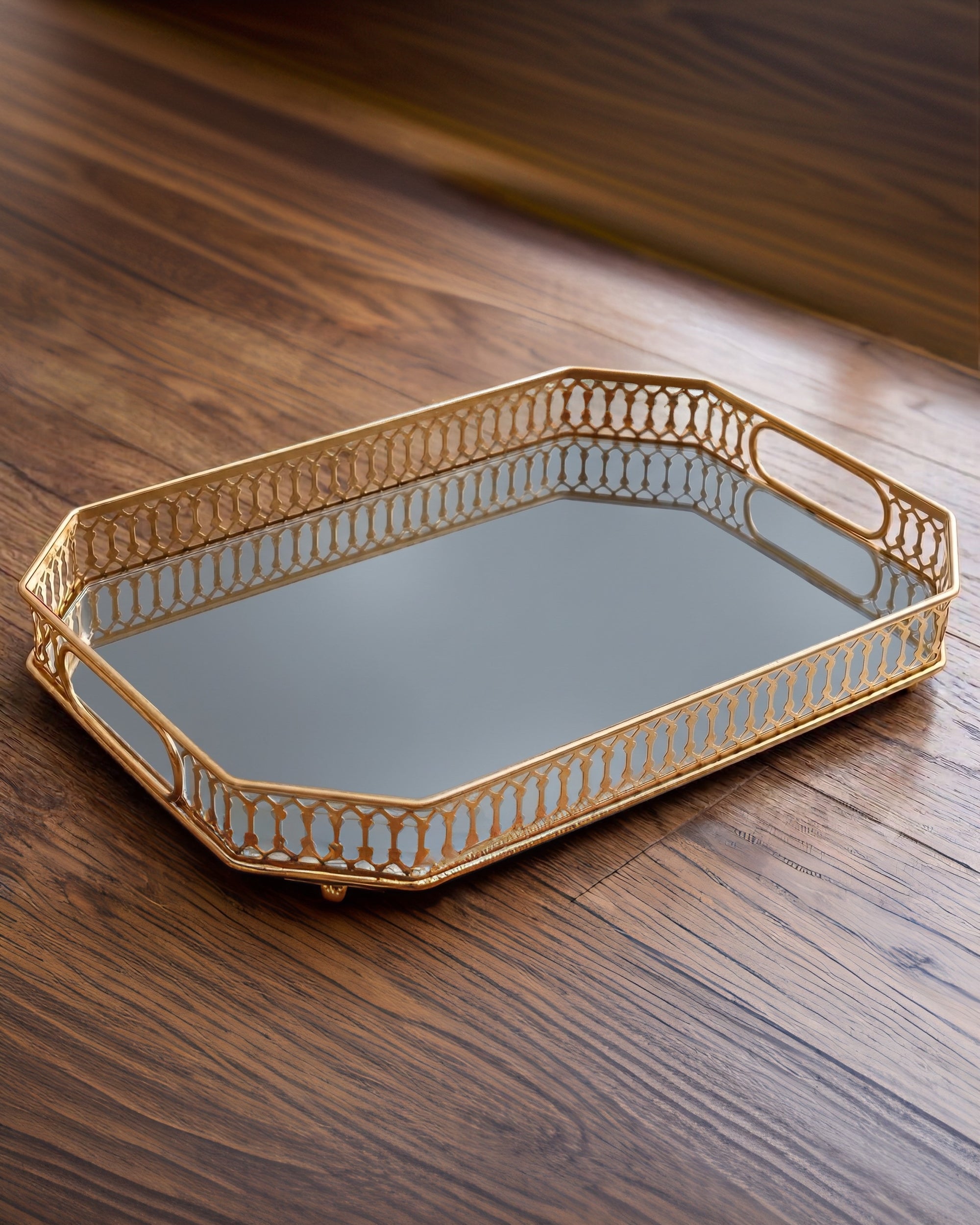 The Gilded Reflections Art Deco Mirrored Tray